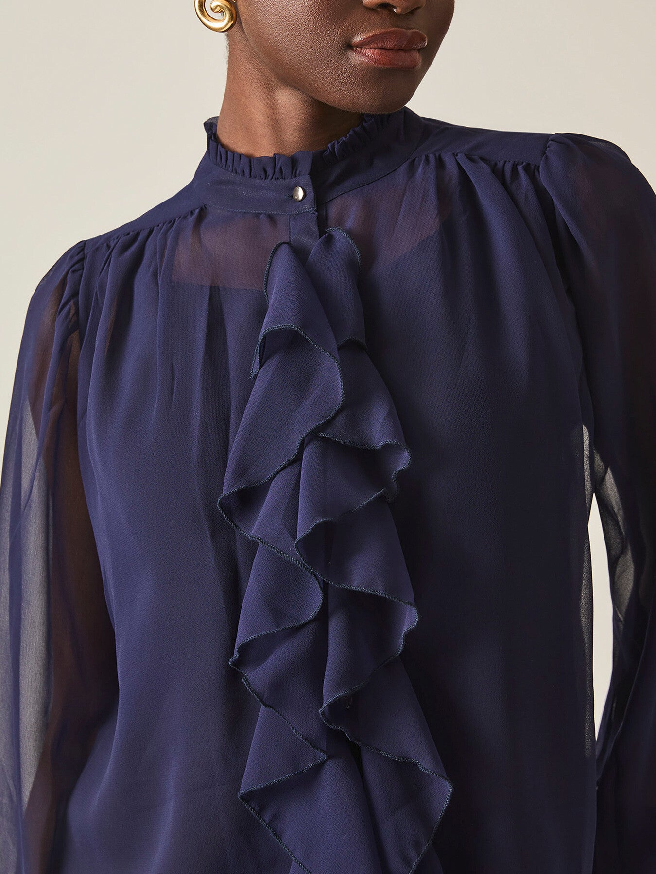 Ruffle Shift Shirt