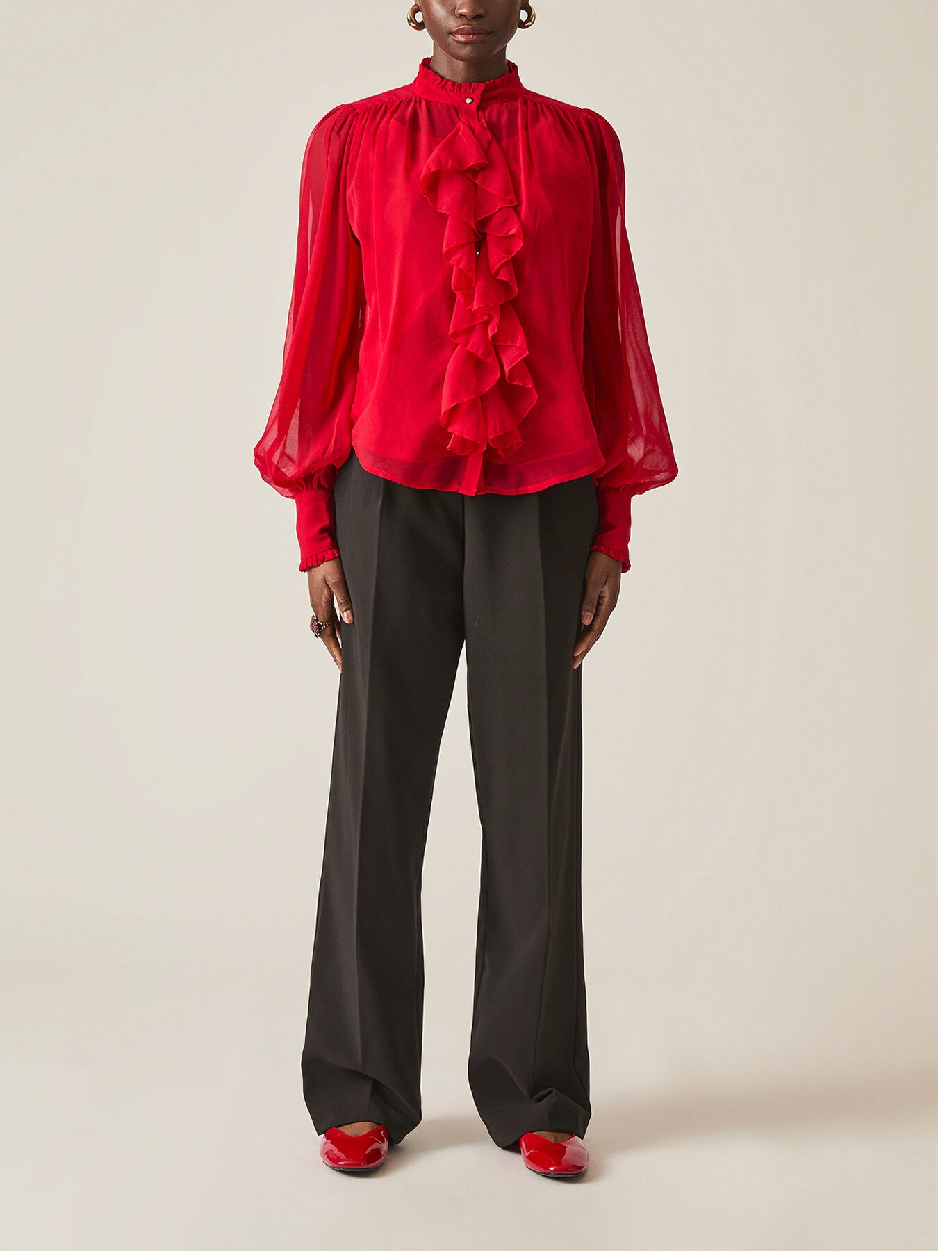 Ruffle Shift Shirt