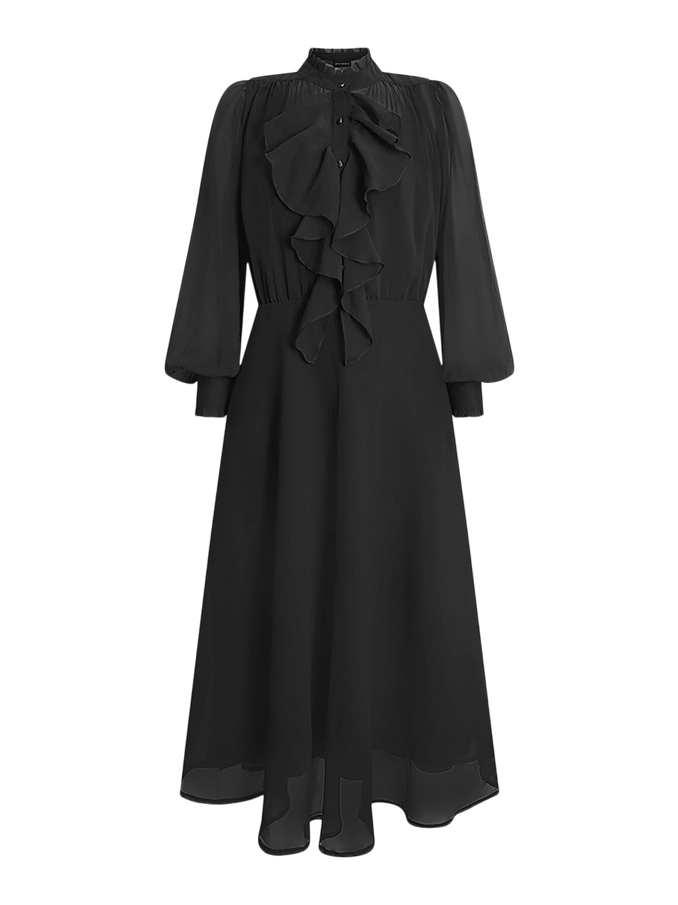 Ruffle Shift Midi Dress