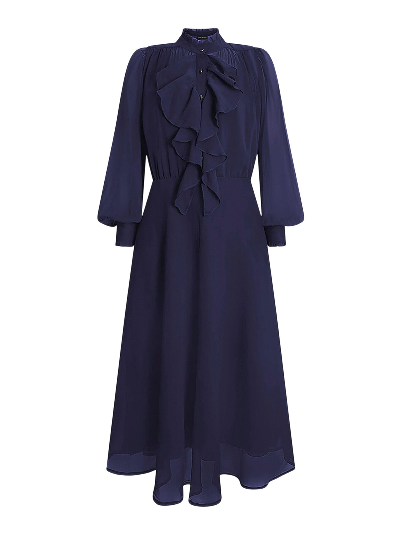 Ruffle Shift Midi Dress