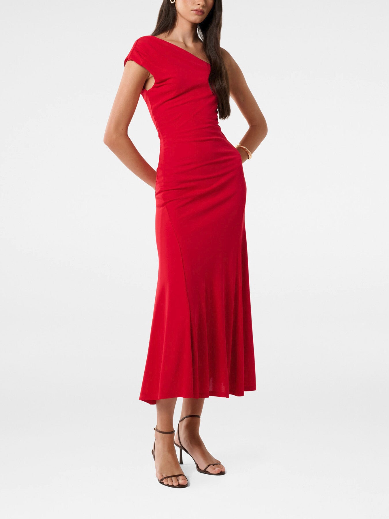 London One Shoulder Midi Dress