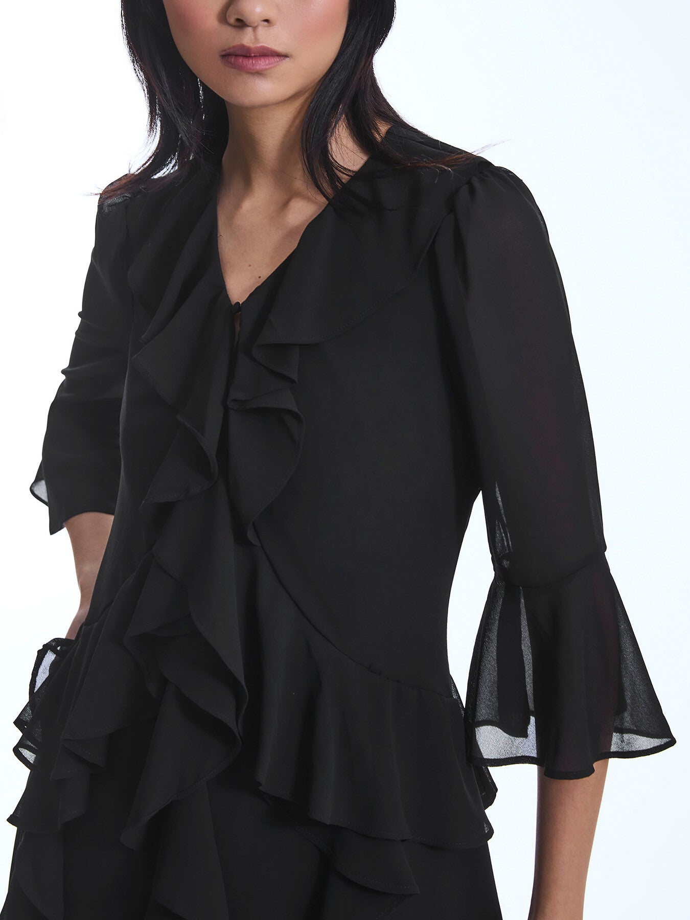 V-Neck Ruffle Dress