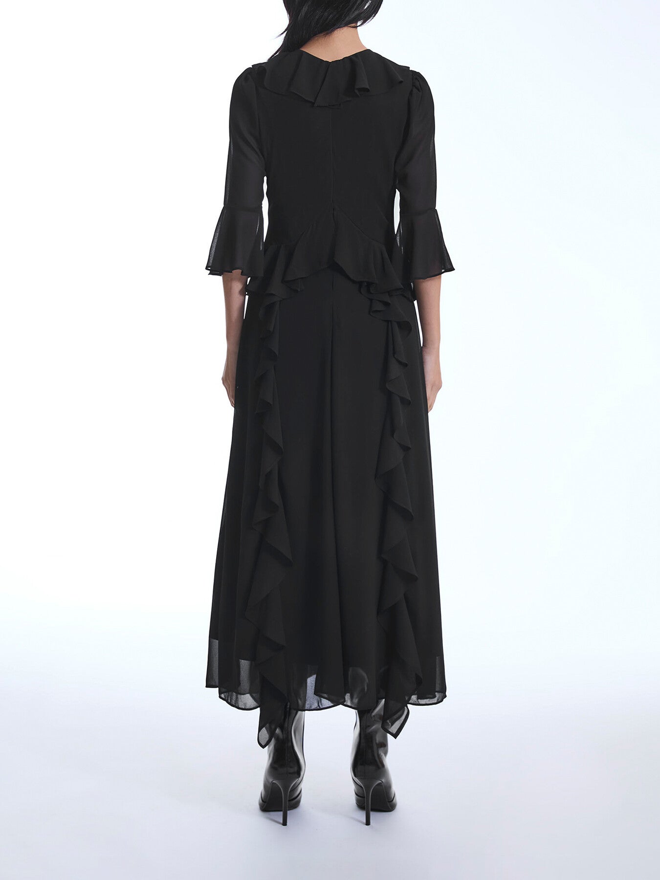 V-Neck Ruffle Dress