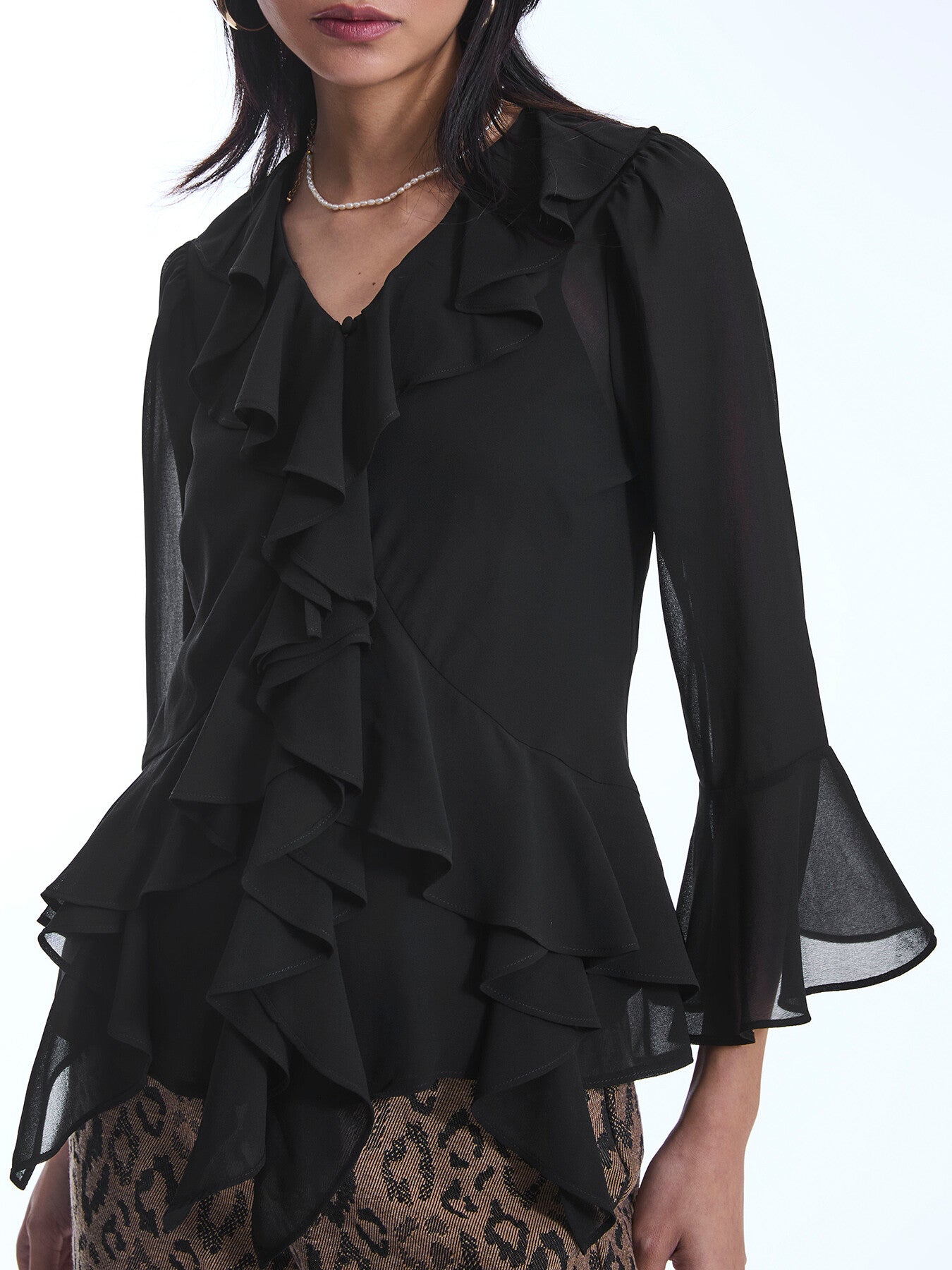 Chiffon Ruffle Shirt