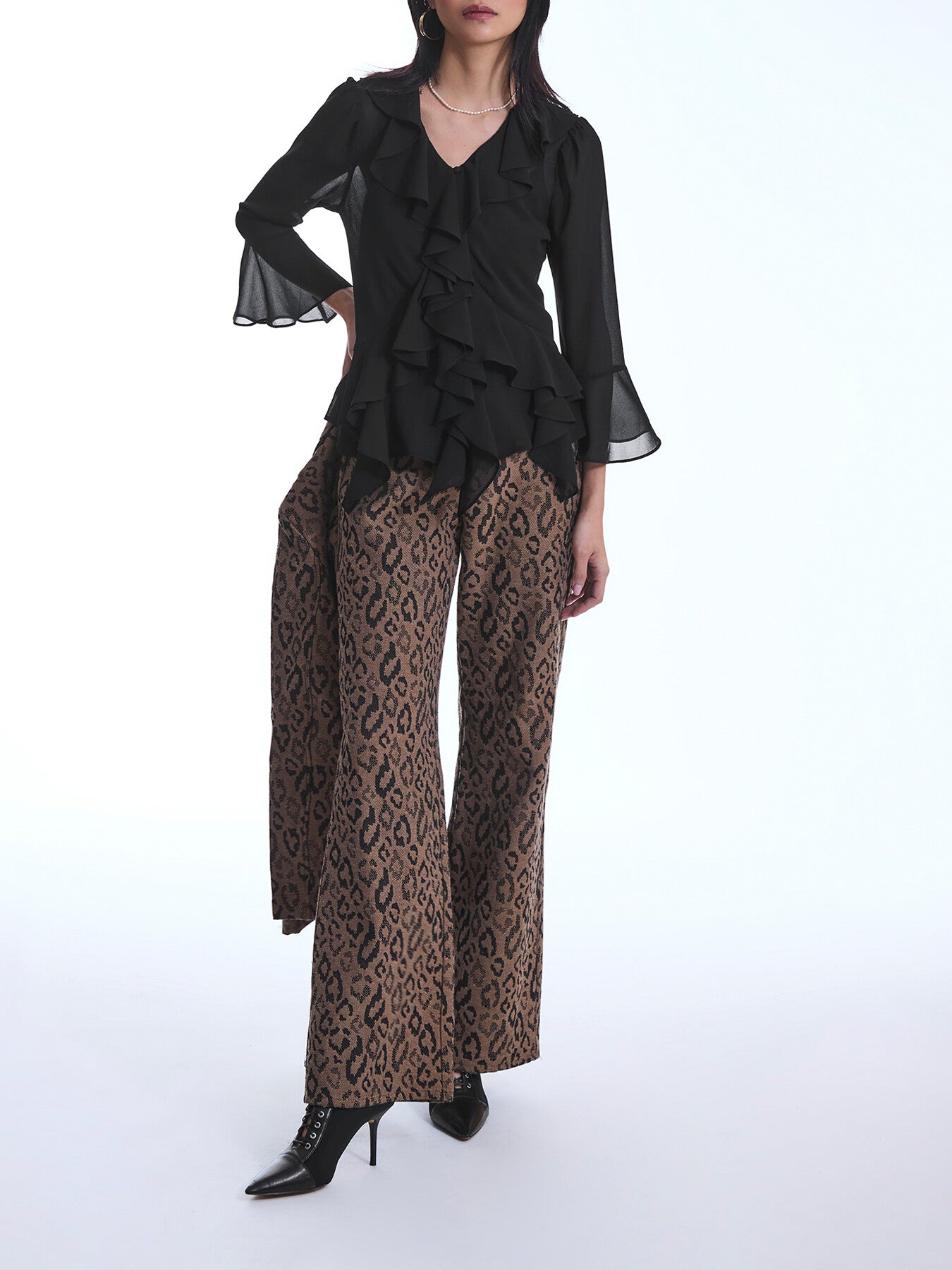 Chiffon Ruffle Shirt