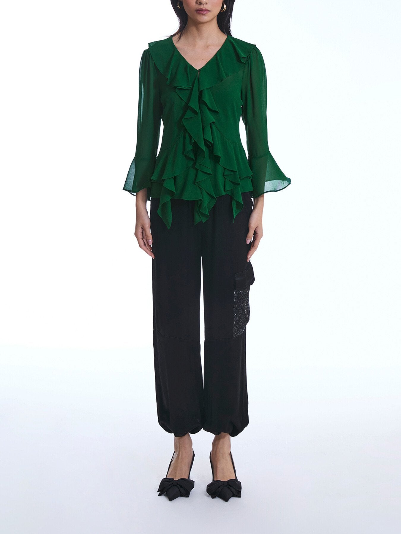 Chiffon Ruffle Shirt