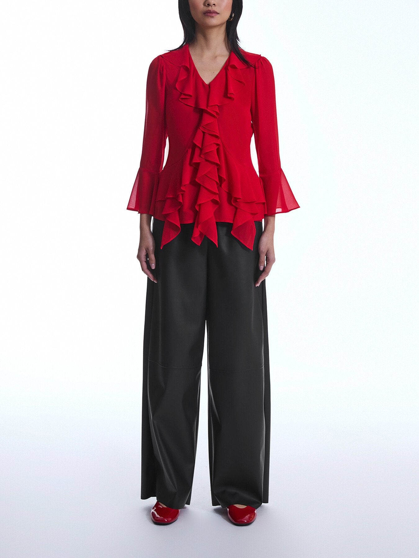 Chiffon Ruffle Shirt