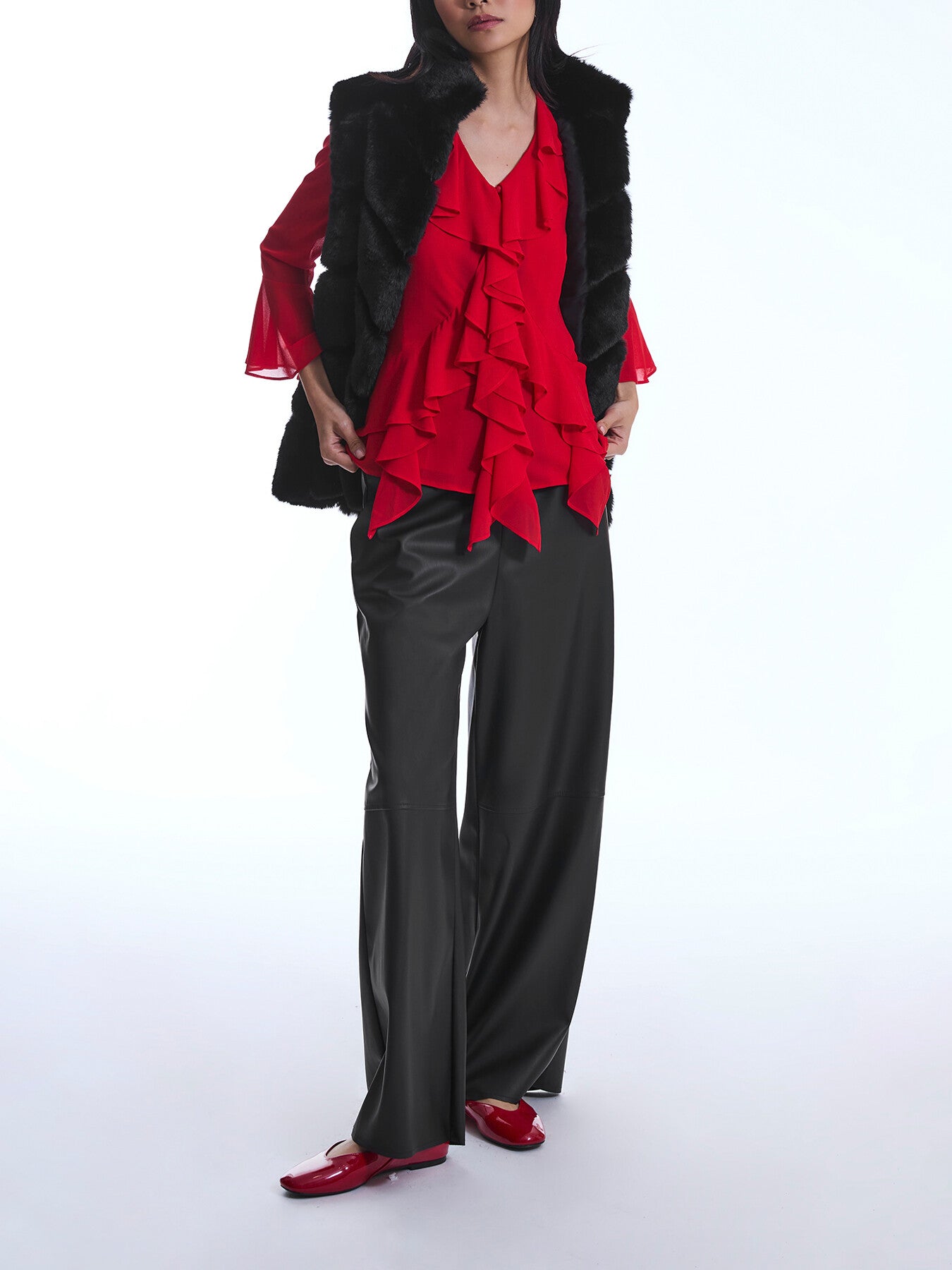 Chiffon Ruffle Shirt