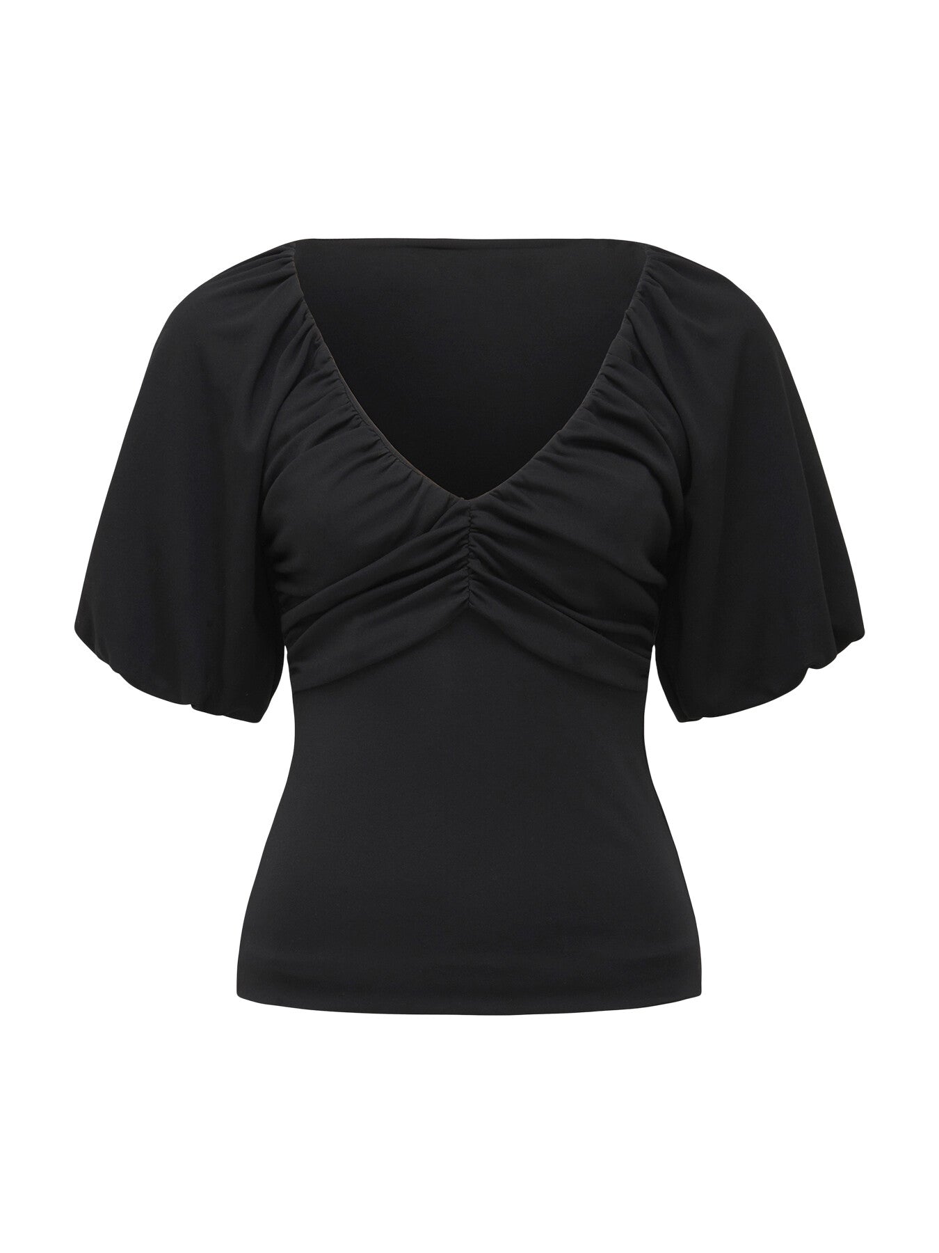 Desiree Ruched V Neck Raglan Top