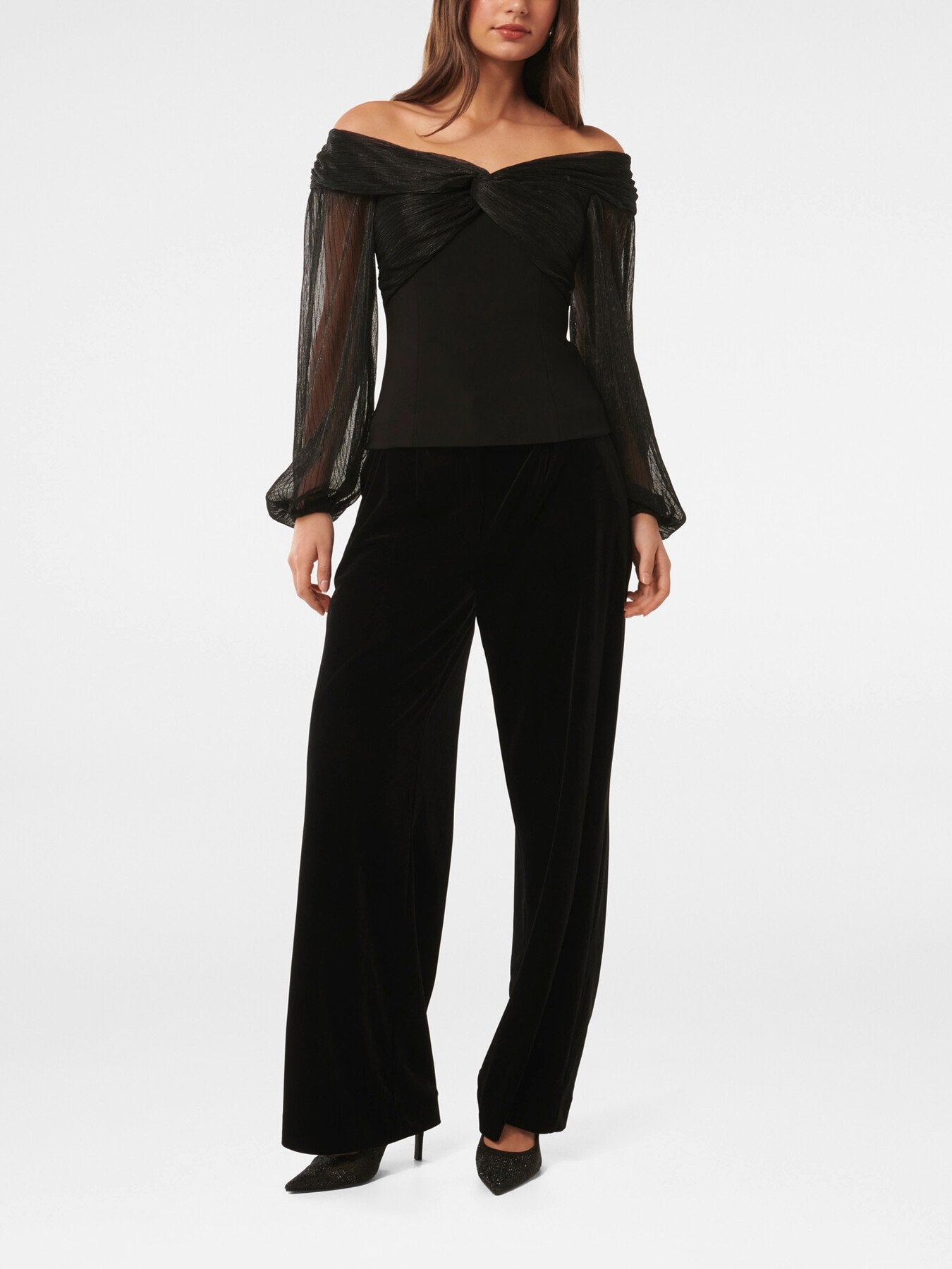 Alyssa Twist Front Plisse Top
