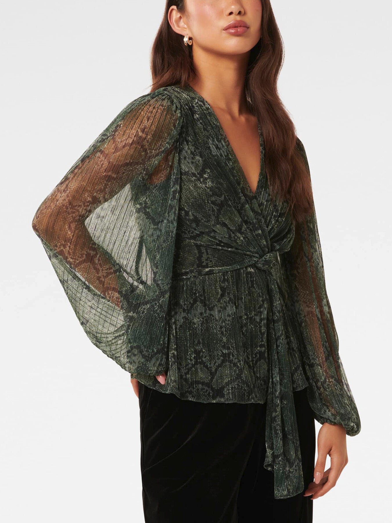 Cassidy Printed Plisse Top