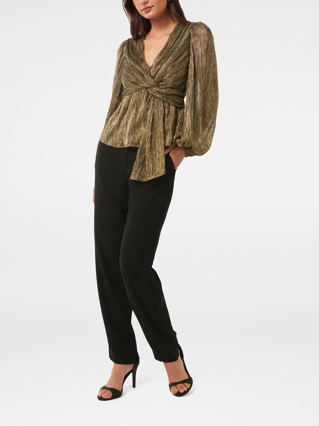 Cassidy Metallic Plisse Top