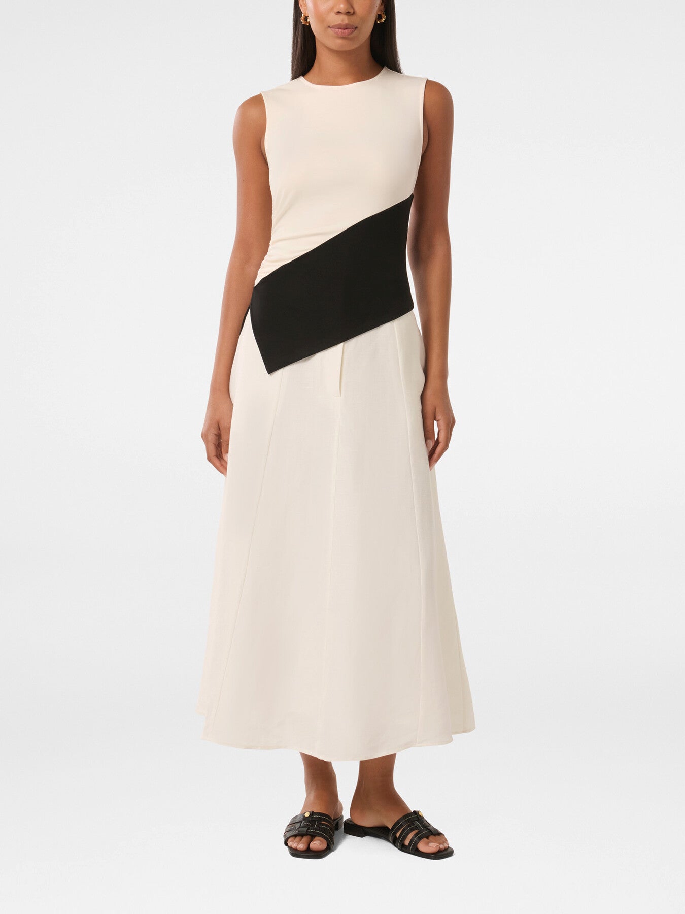 Camryn Two Tone Asymmetrical Top