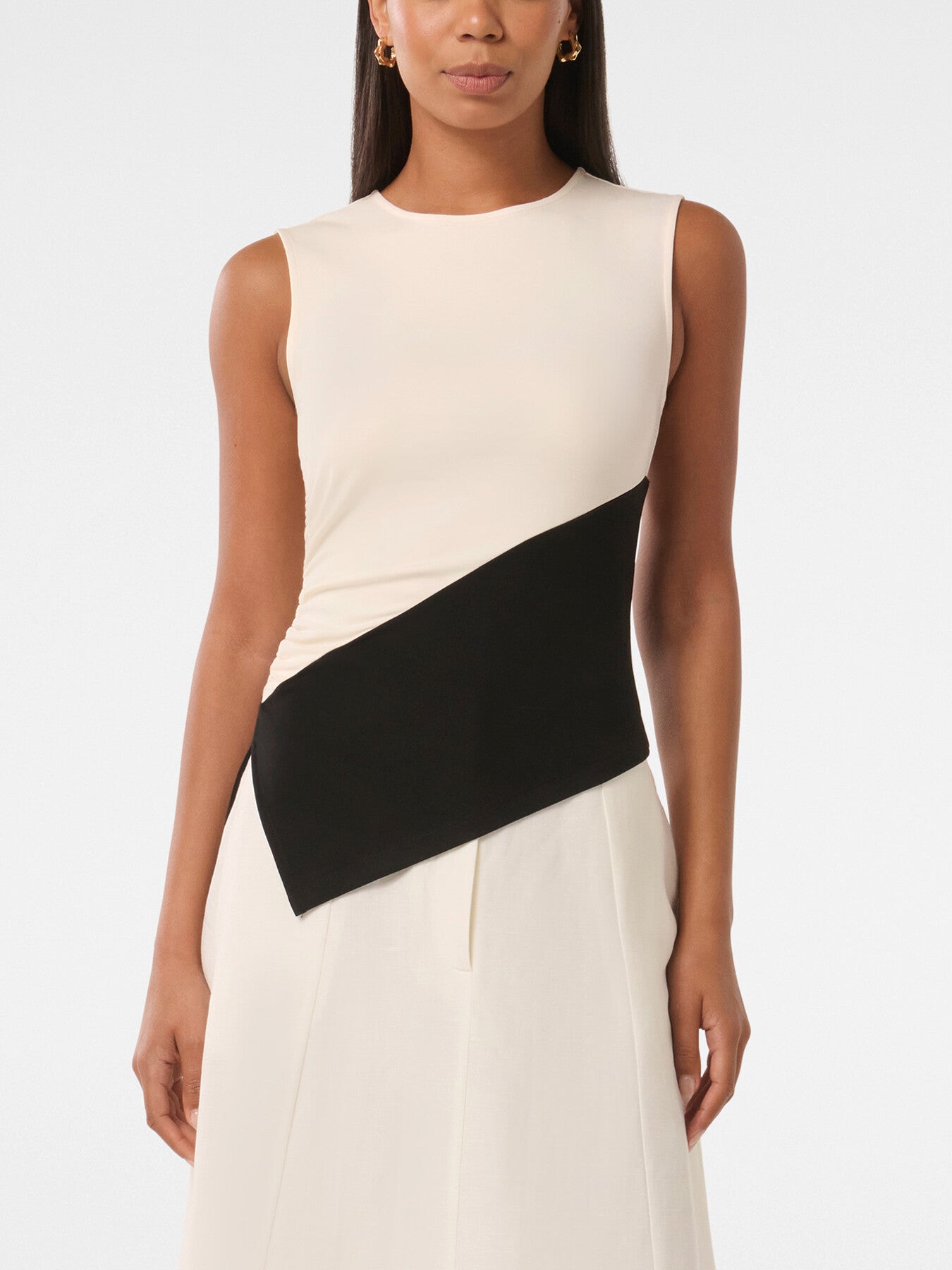 Camryn Two Tone Asymmetrical Top