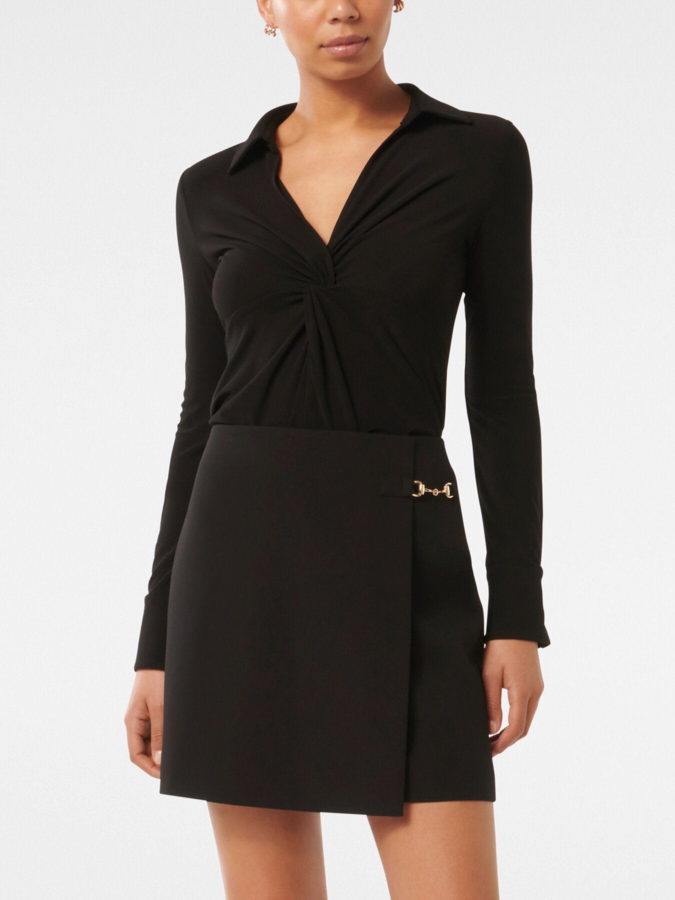 Emilia Twist Front Crepe Shirt
