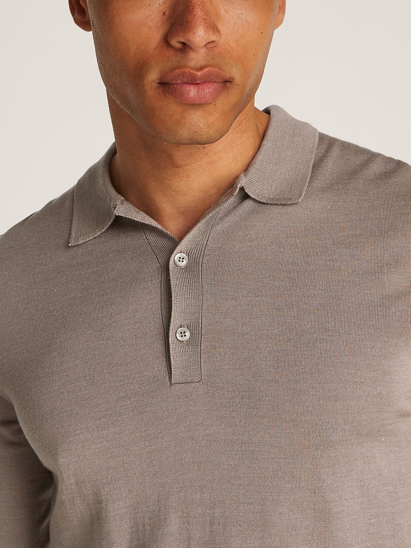 Italian Merino Silk Long Sleeve Polo