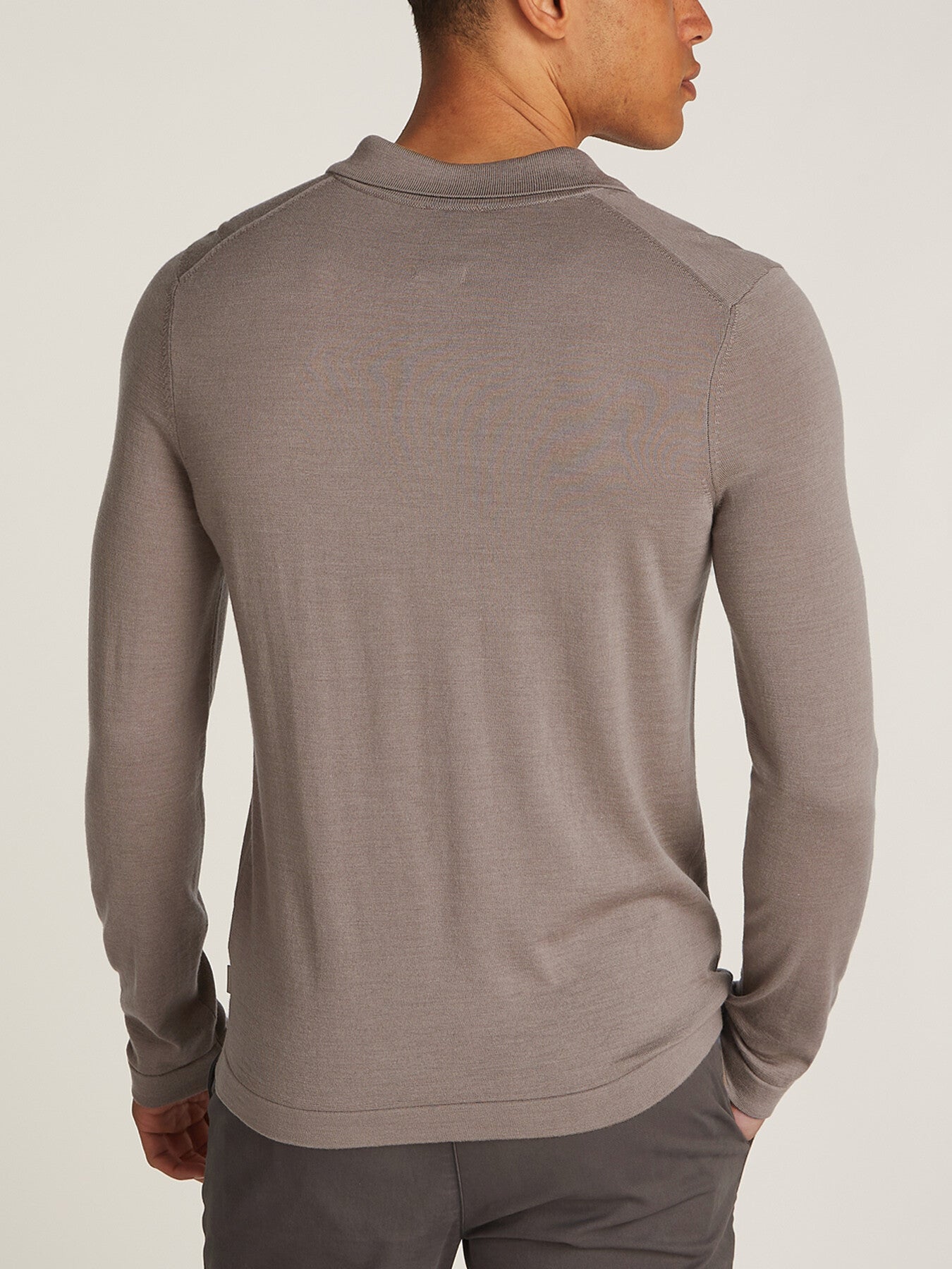 Italian Merino Silk Long Sleeve Polo