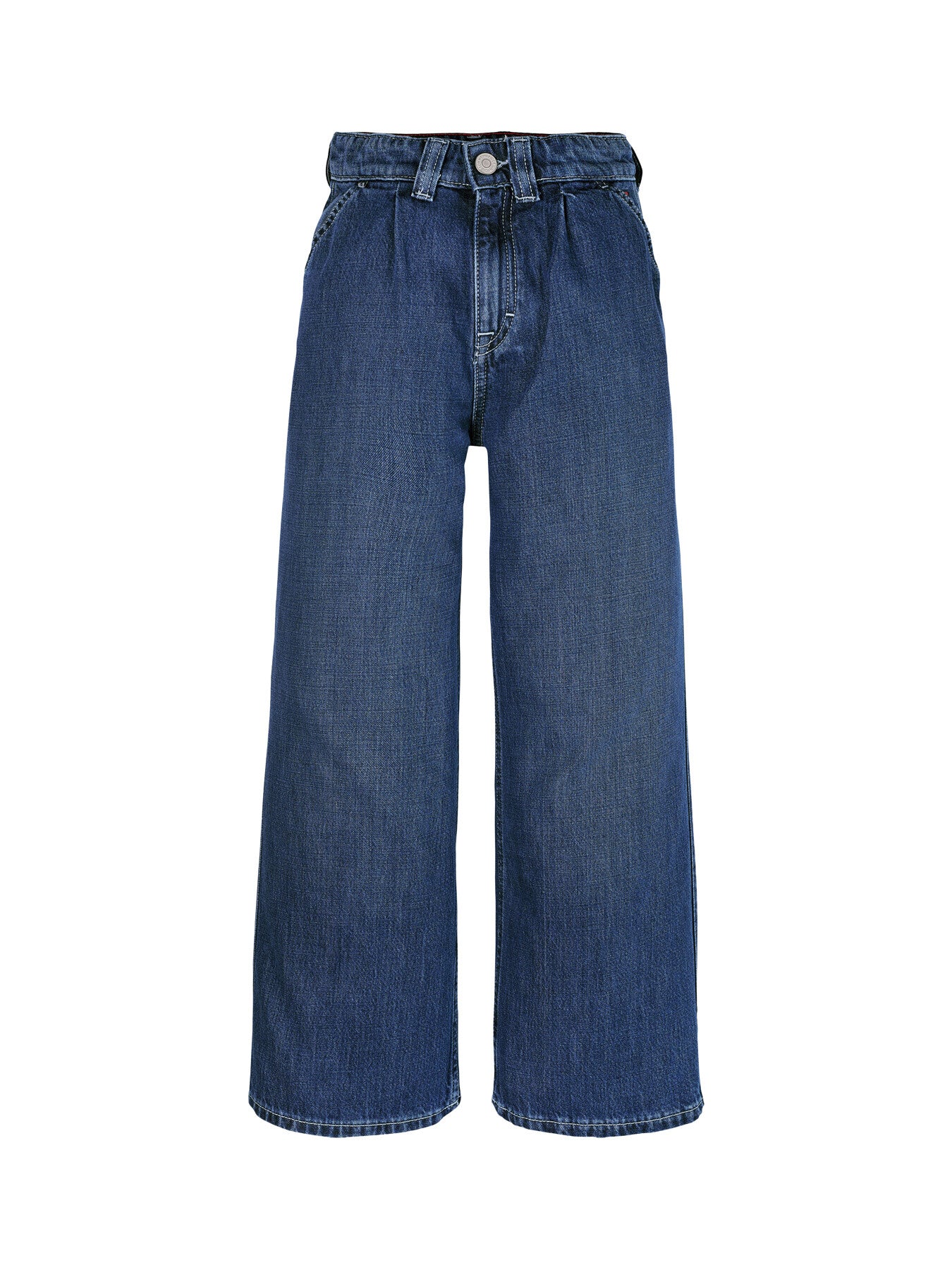 Wide Leg Front Pleat Jeans