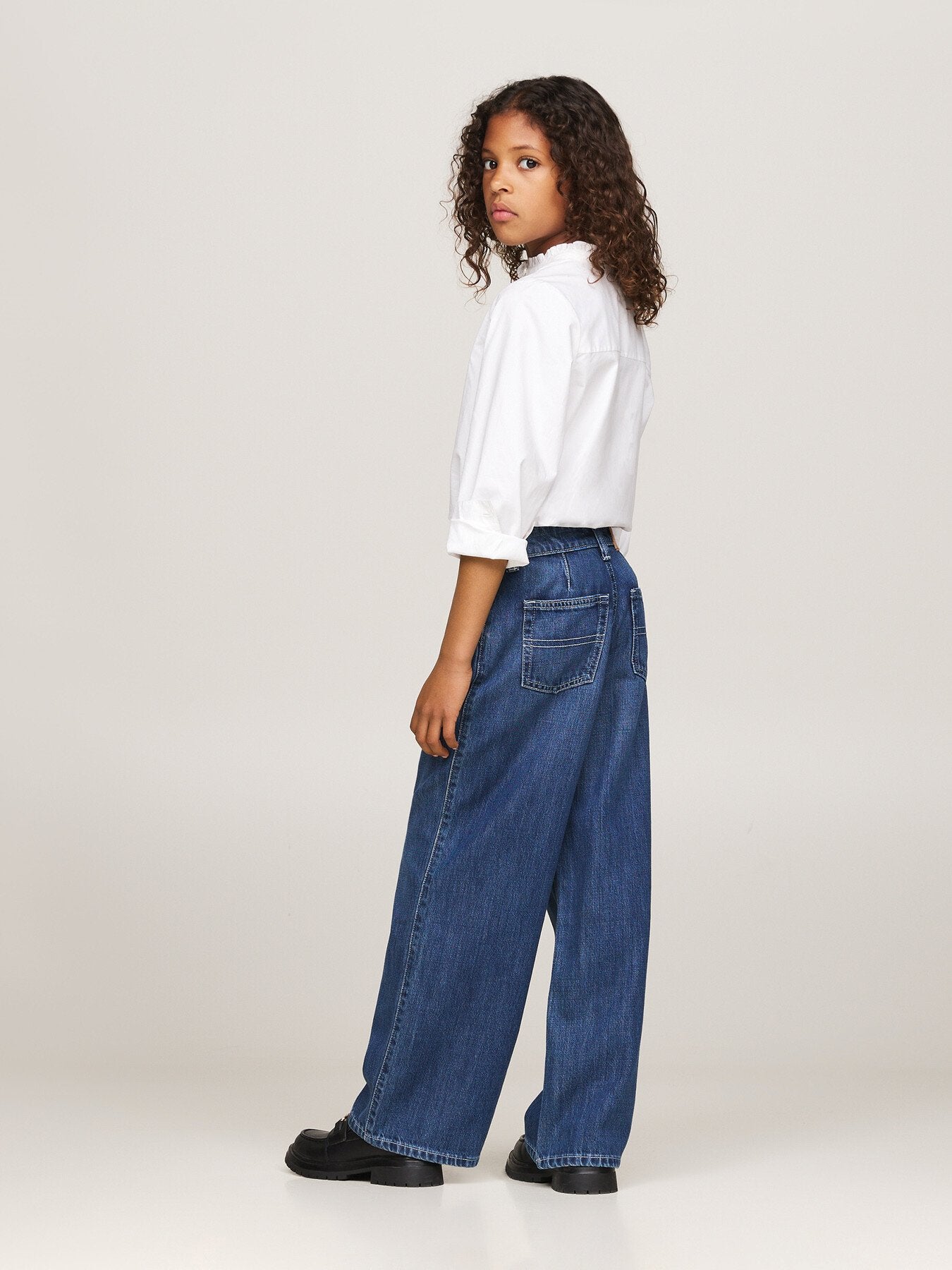 Wide Leg Front Pleat Jeans