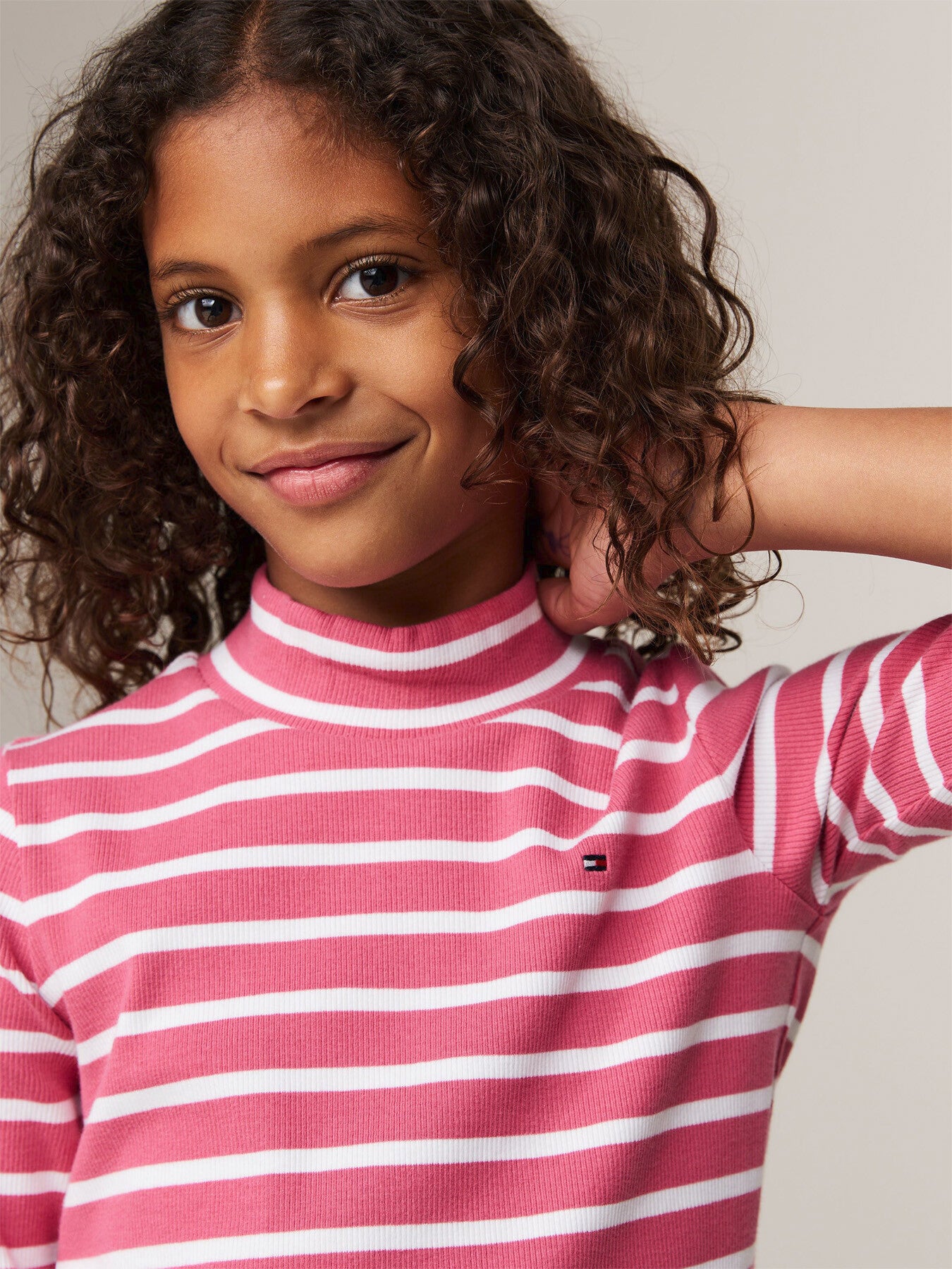 Mock Turtleneck Stripe Extra Slim Top