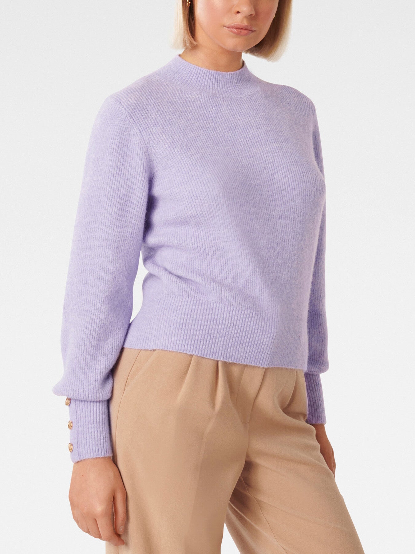 Fearne Crew Neck Button Cuff Jumper