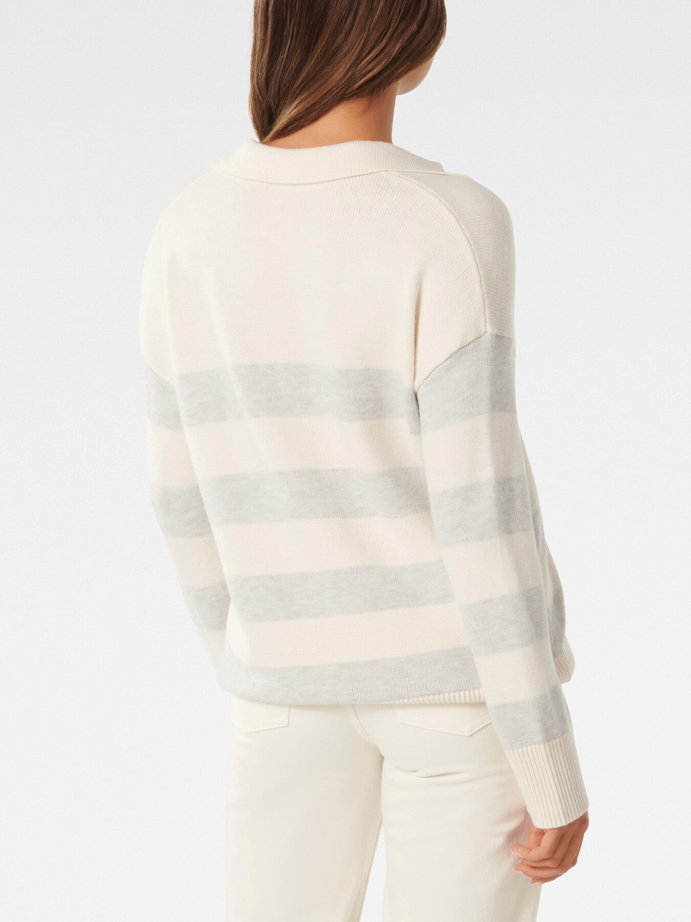 Nicole Striped Polo Collar Jumper