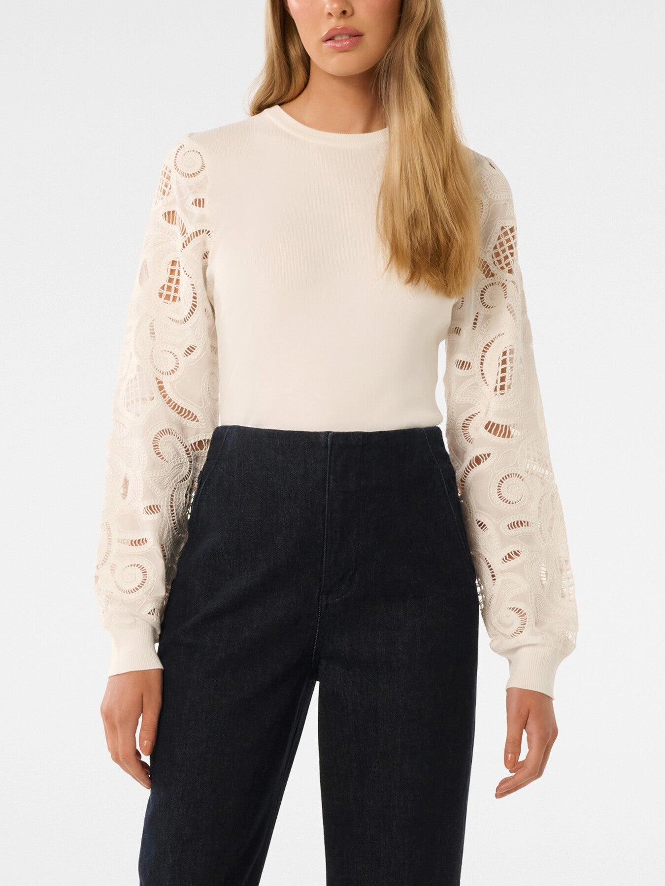 Charlie Woven Sleeves Knitted Top