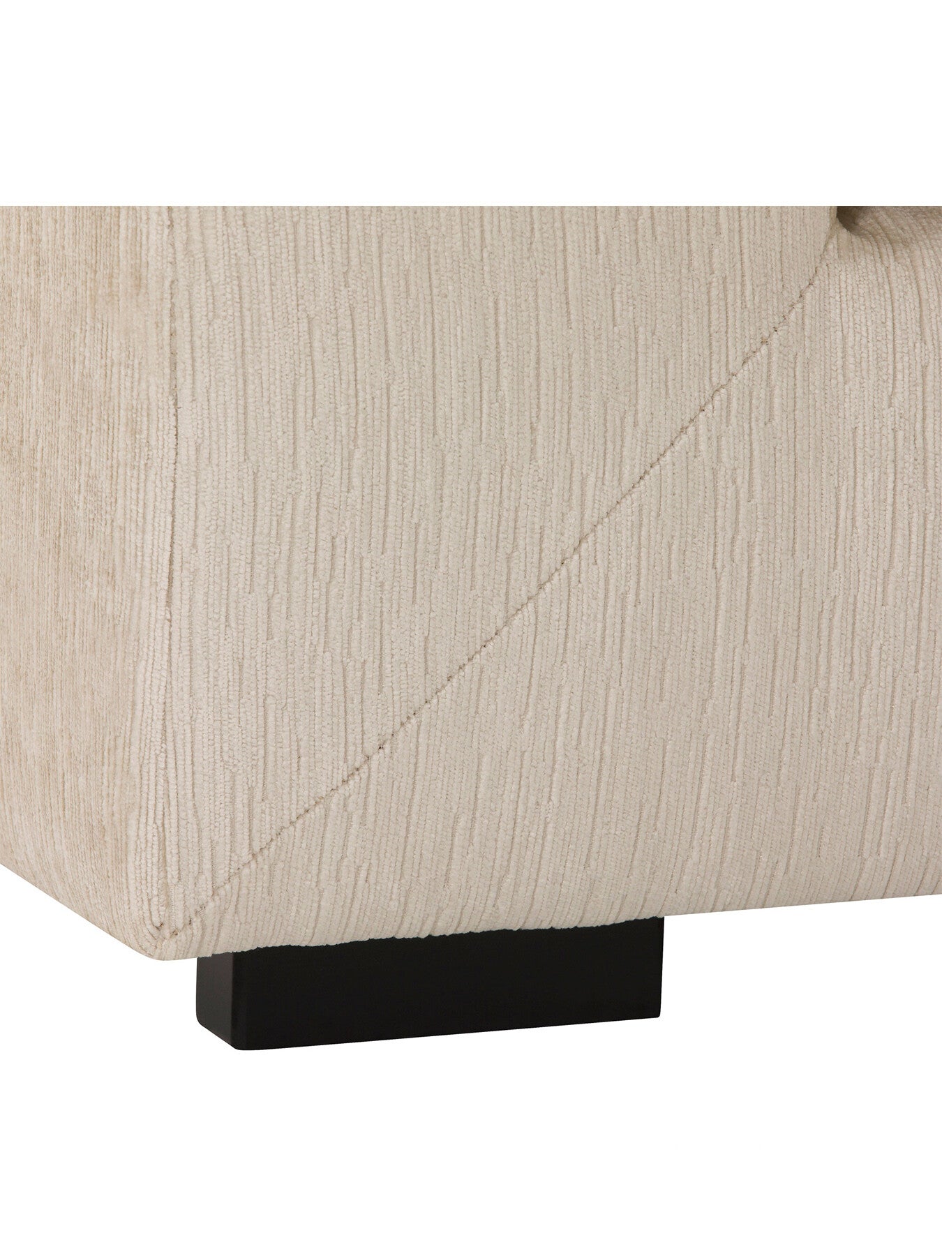 Melby Cream Velvet Right Facing Corner Sofa With Foo
