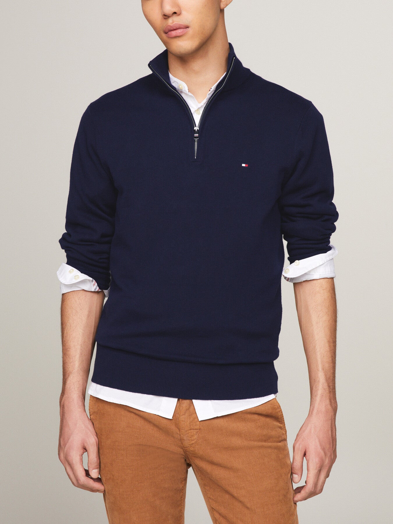 Pima Cashmere Blend Zip Sweater