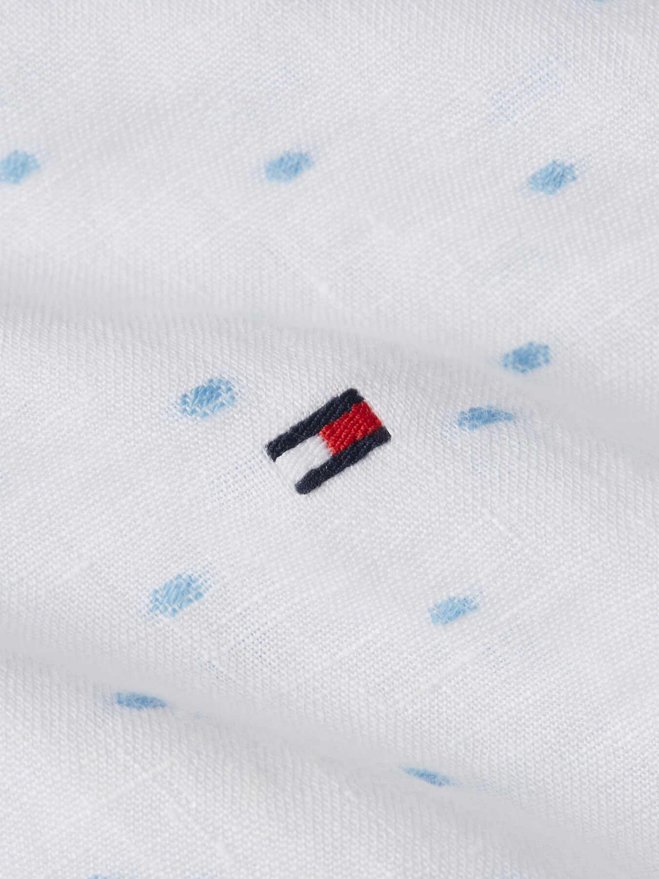 Linen Flag Embroidery Slim Fit Shi