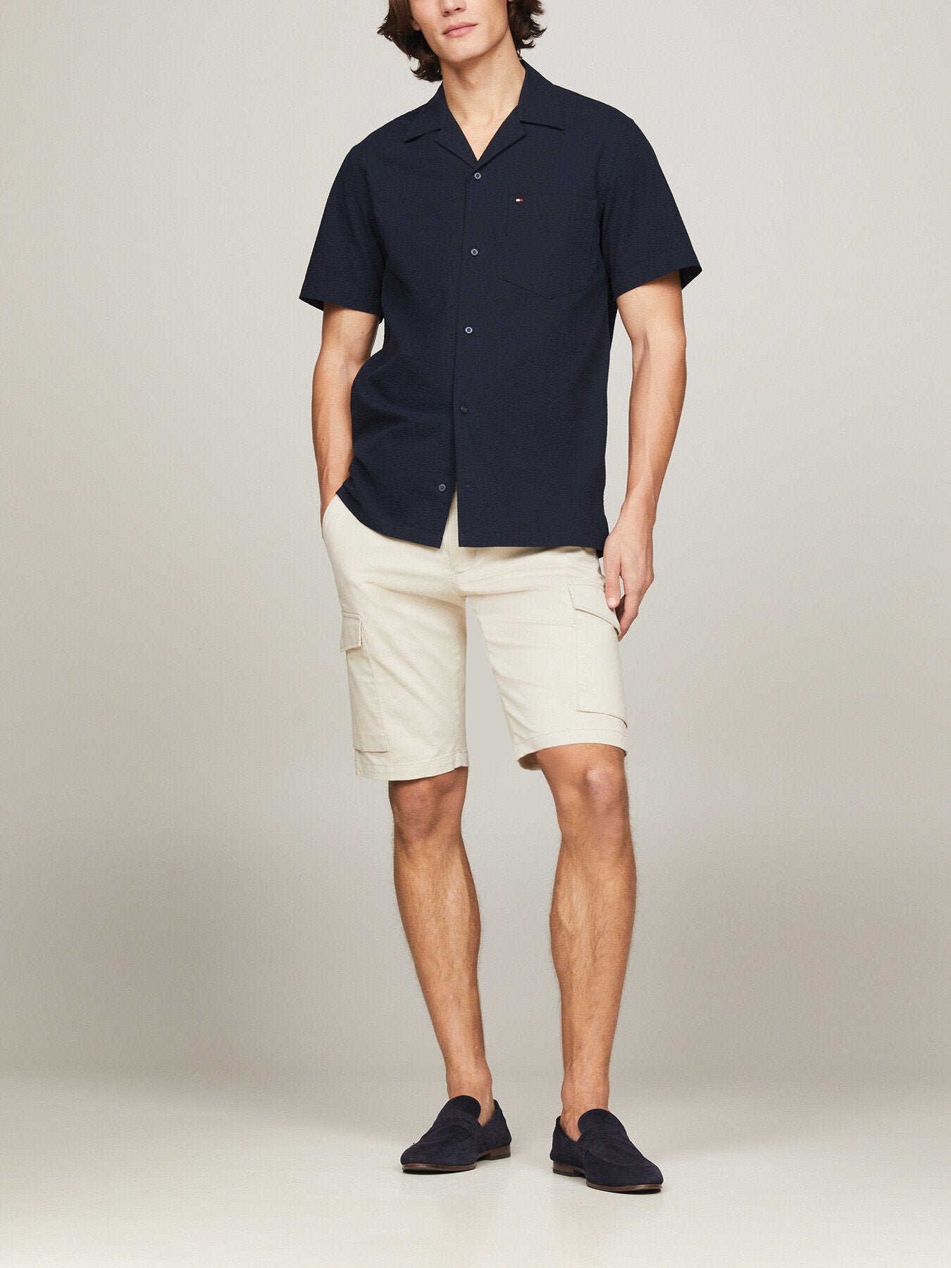 Seersucker Regular Fit Short Sleeve Shirt