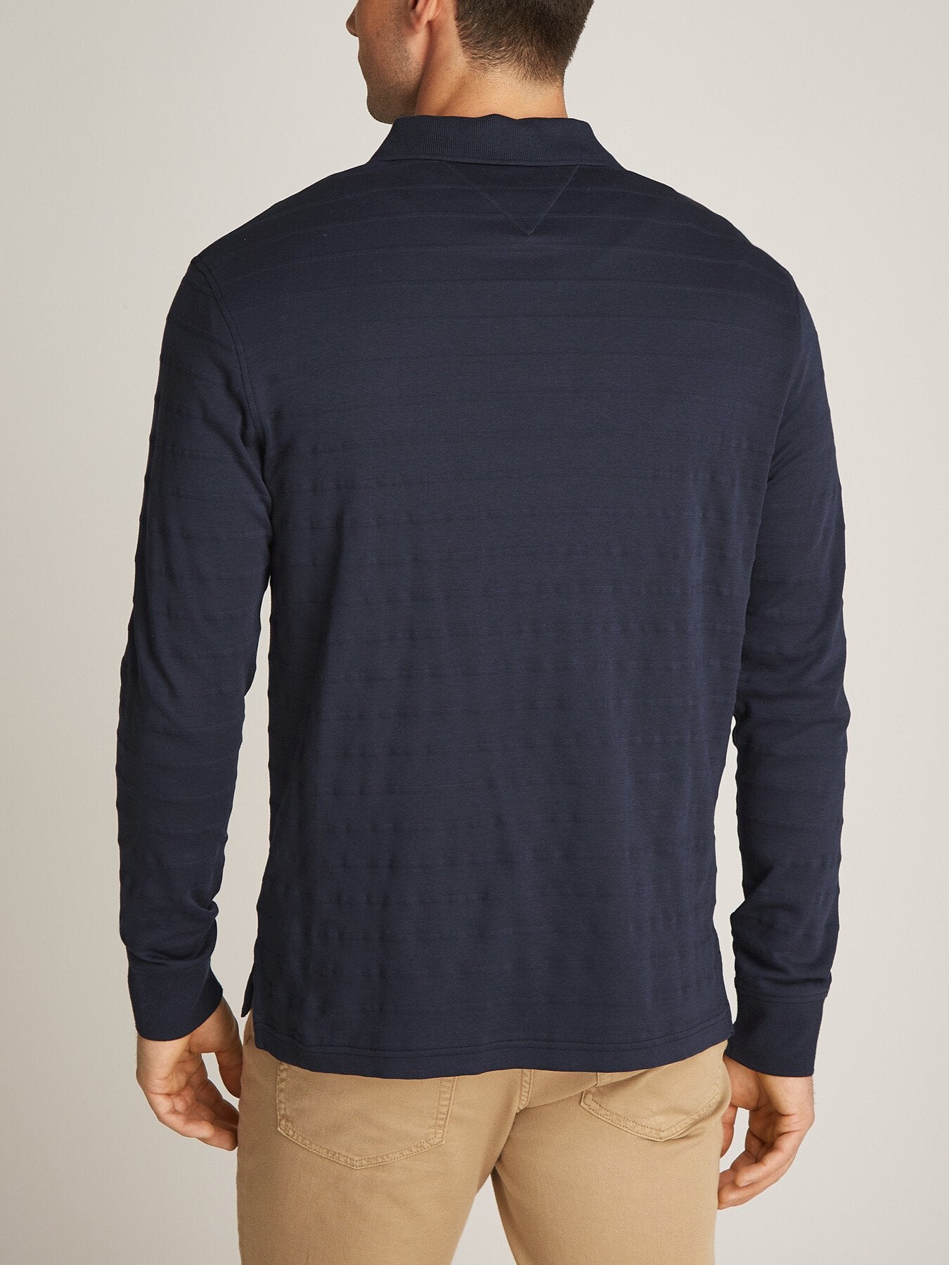 Regular Fit Jacquard Stripe Long Sleeve Polo