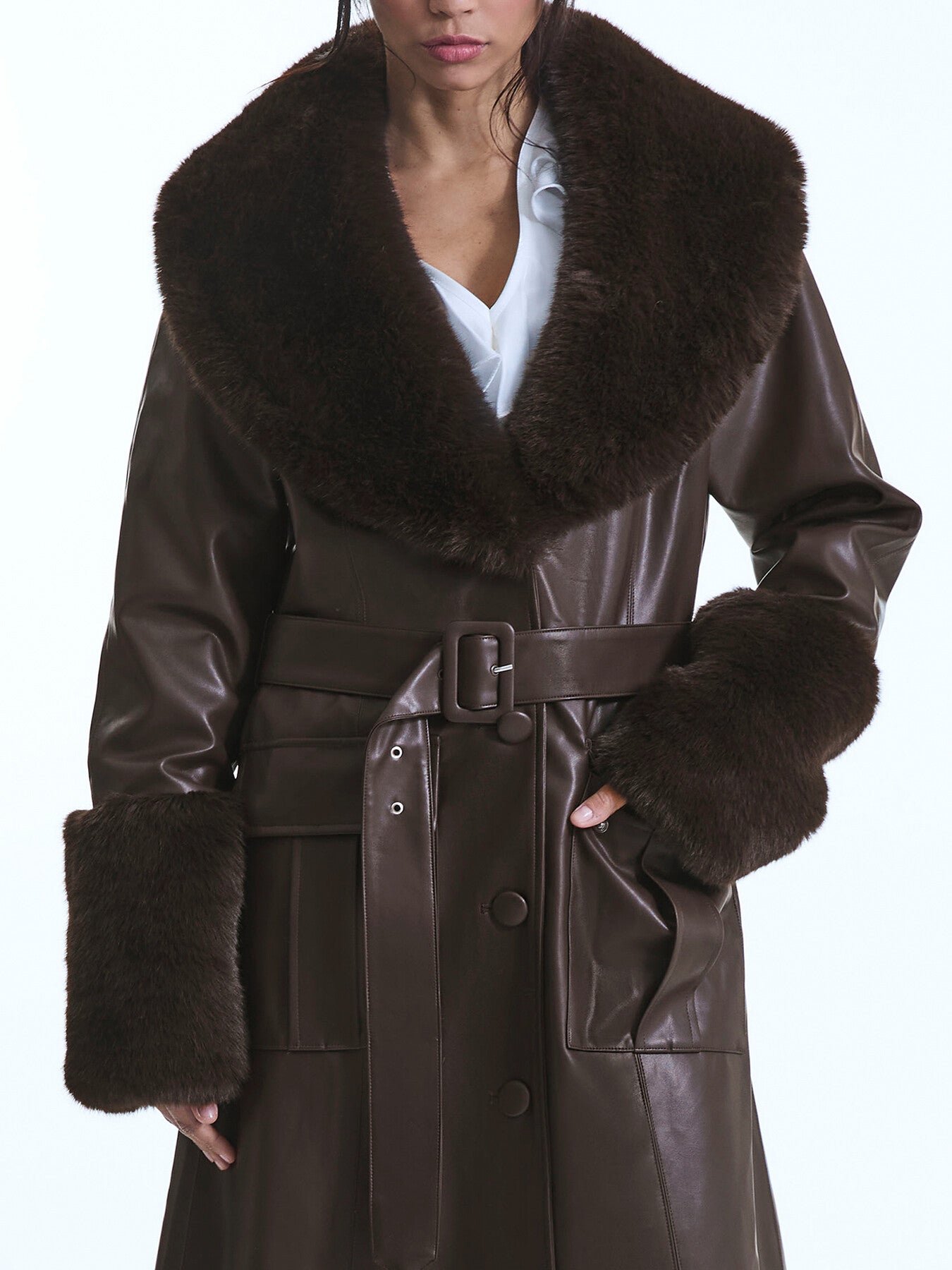 Faux Leather Coat