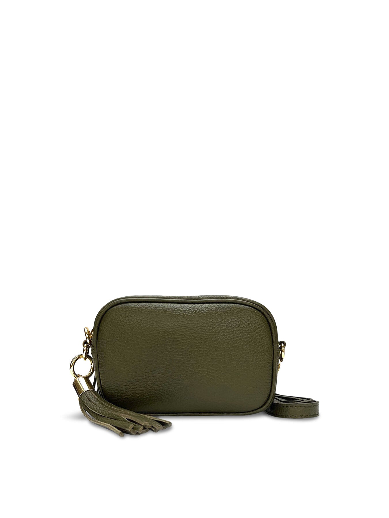 The Mini Tassel Green Leather Phone Bag
