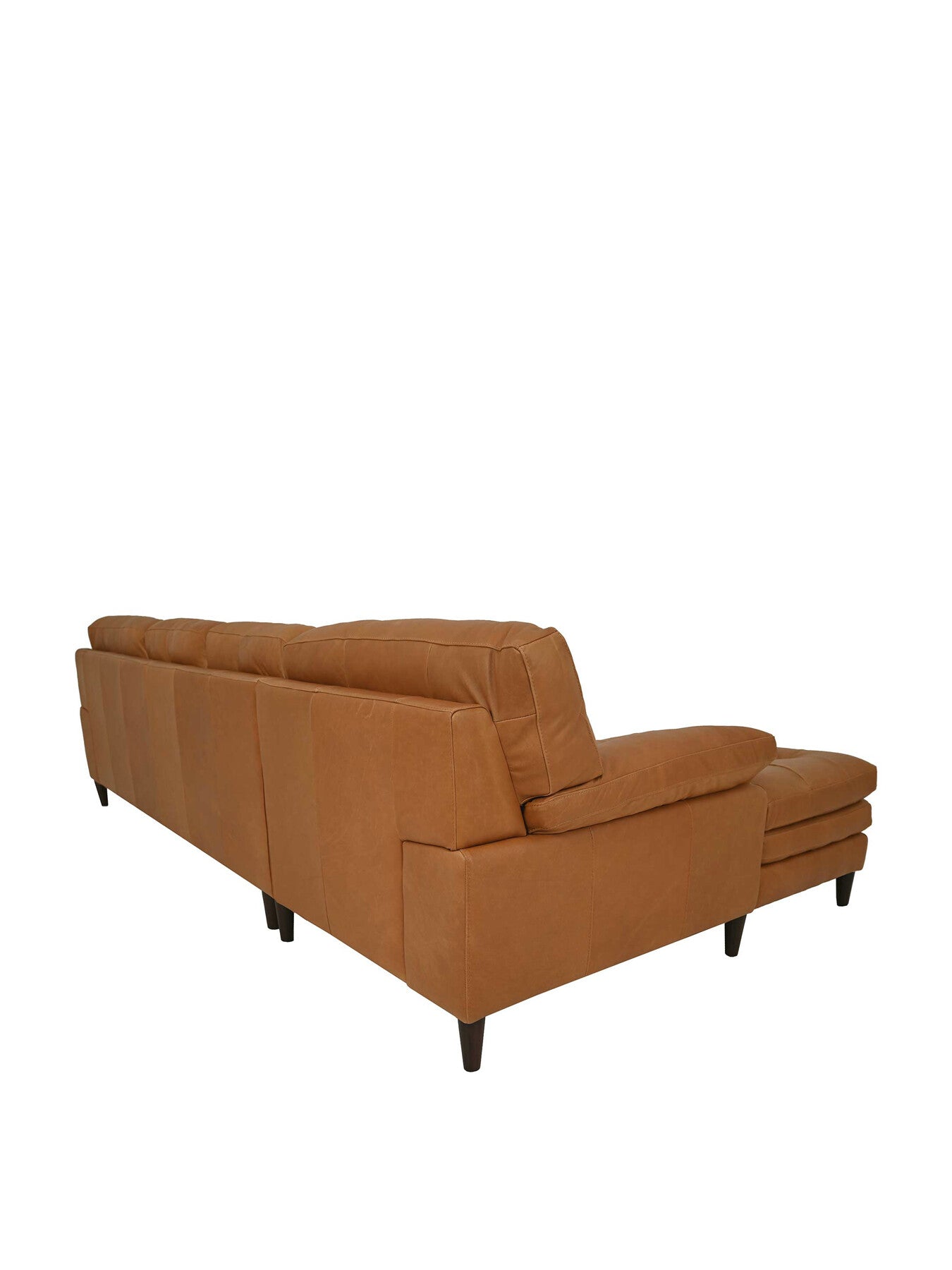 Olson Leather Tufted Corner Sofa With Chaise