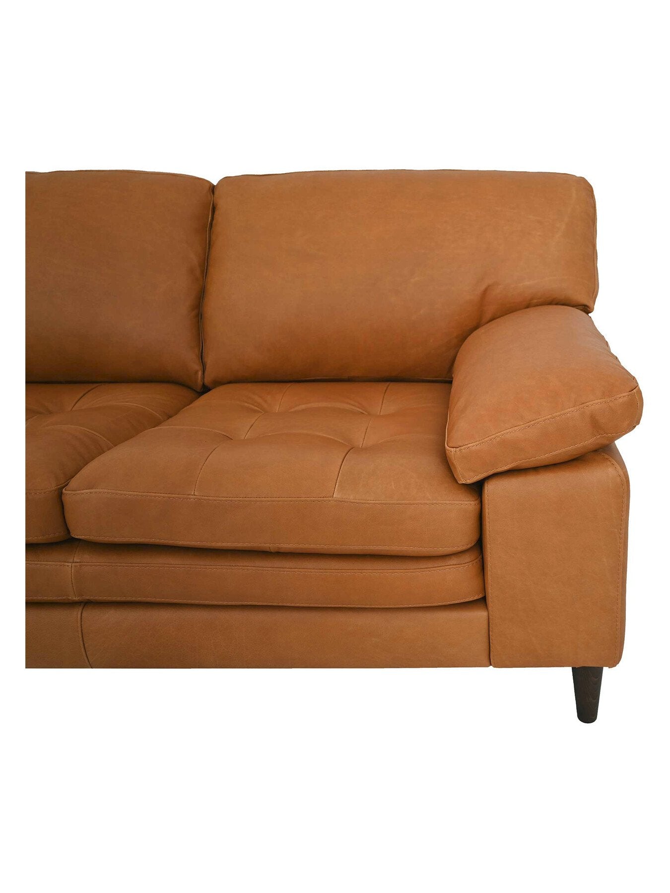 Olson Leather Tufted Corner Sofa With Chaise