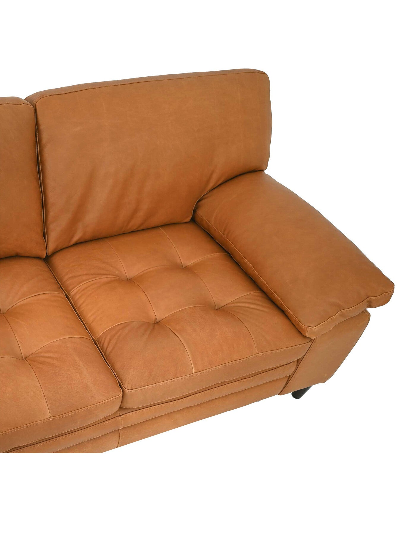 Olson Leather Tufted 2 Seater Sofa