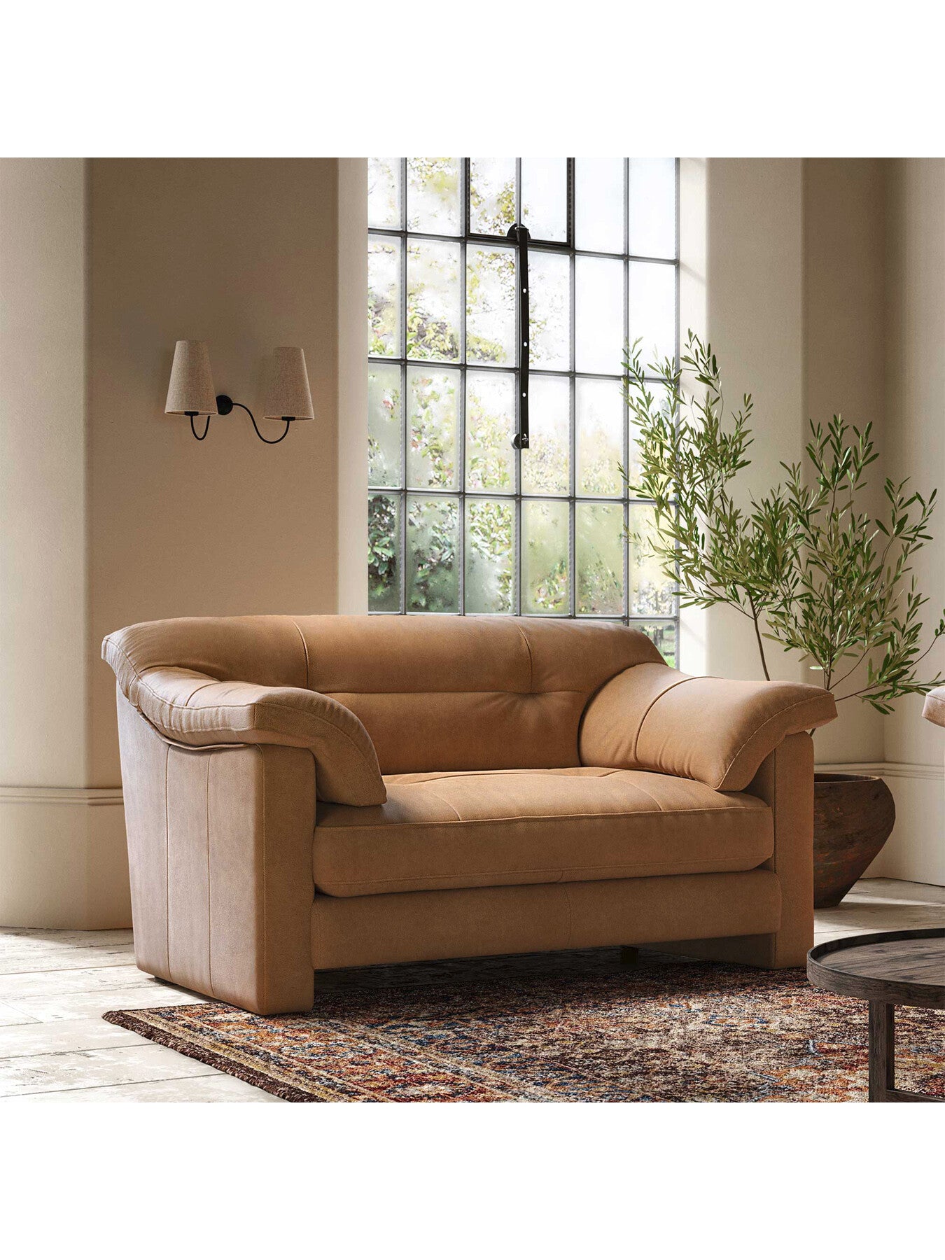 Penley Button Back Leather Lounge Chair