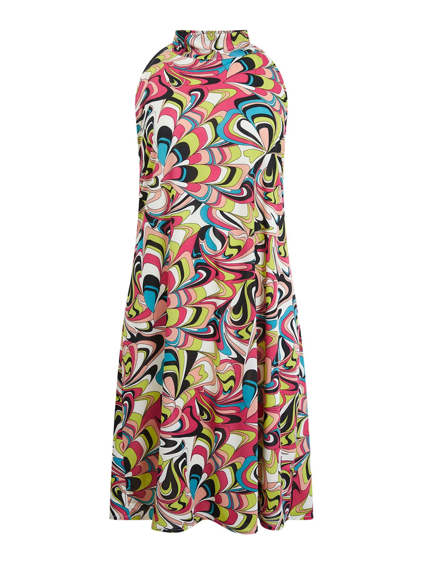 Halterneck Print Dress