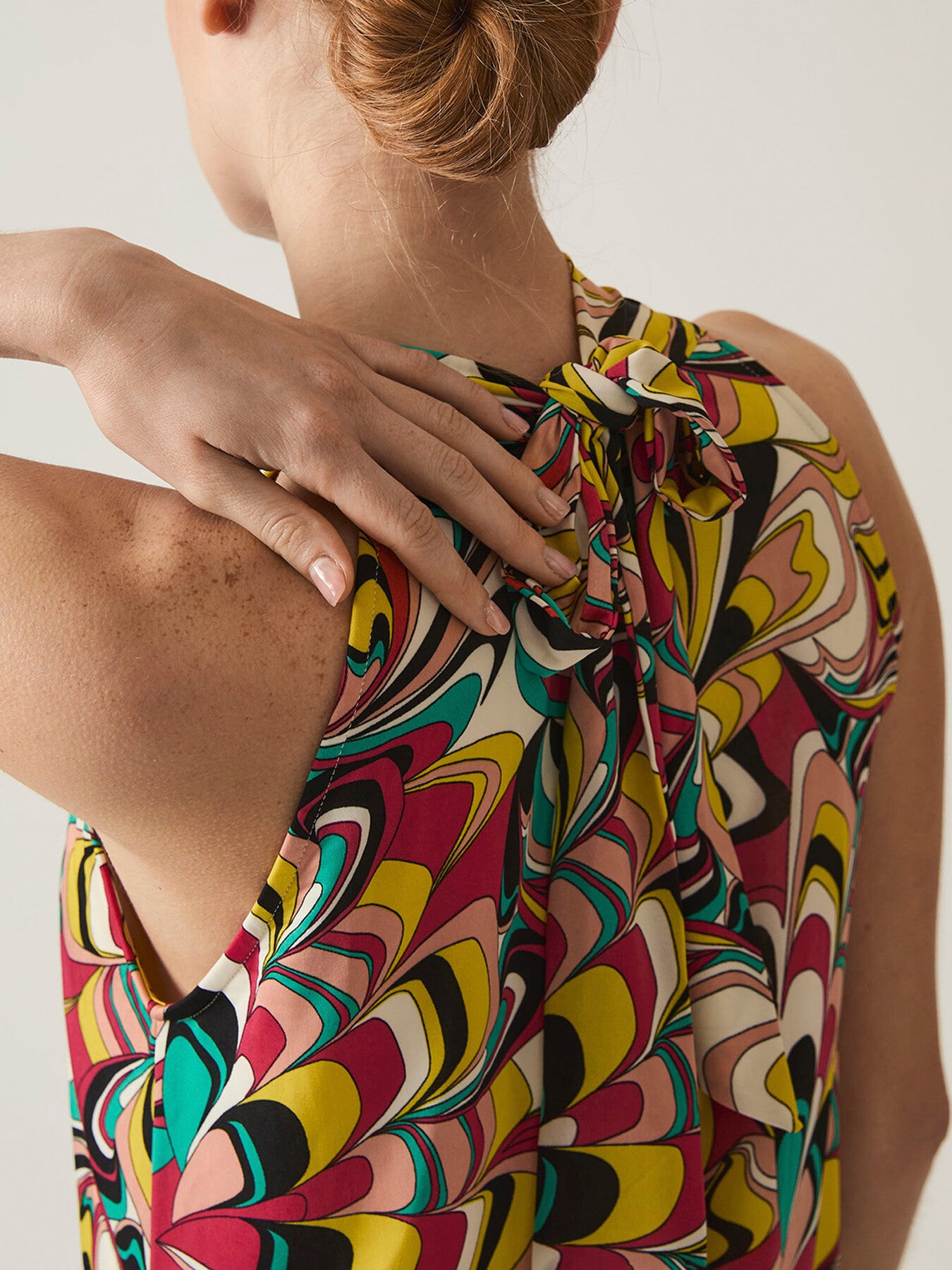 Halterneck Print Dress