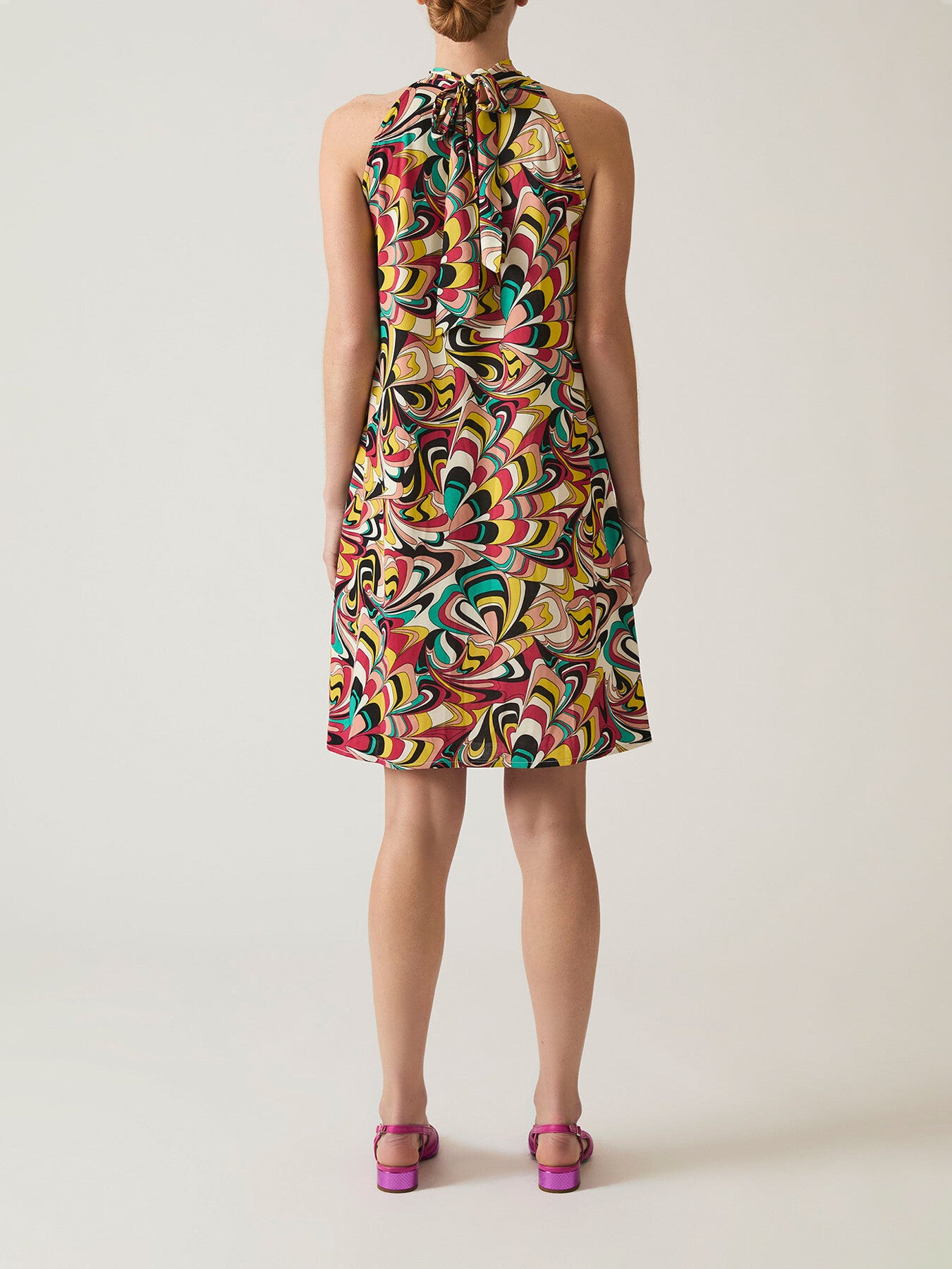 Halterneck Print Dress