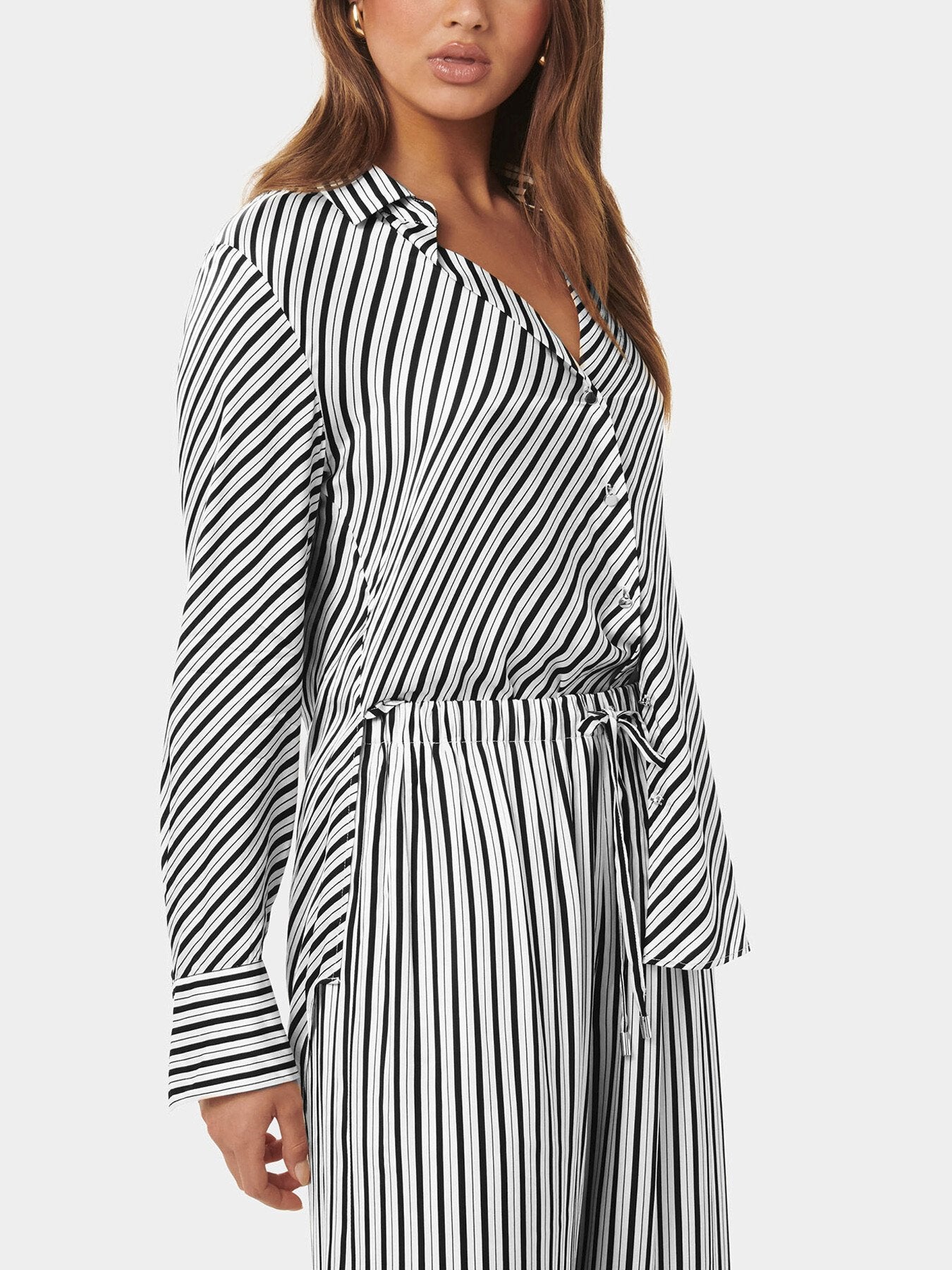 Harvey Notched Neck Satin Shirt