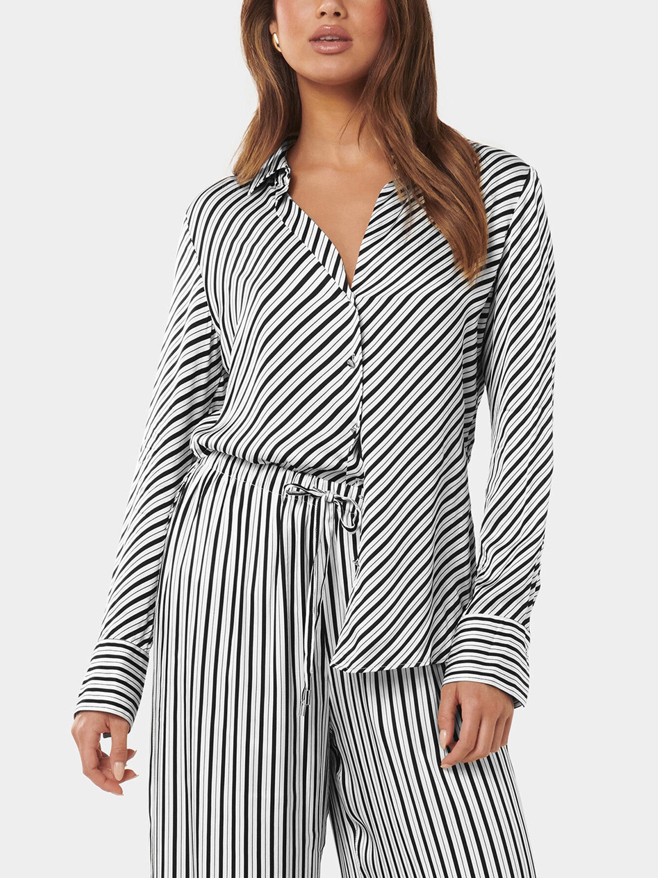 Harvey Notched Neck Satin Shirt