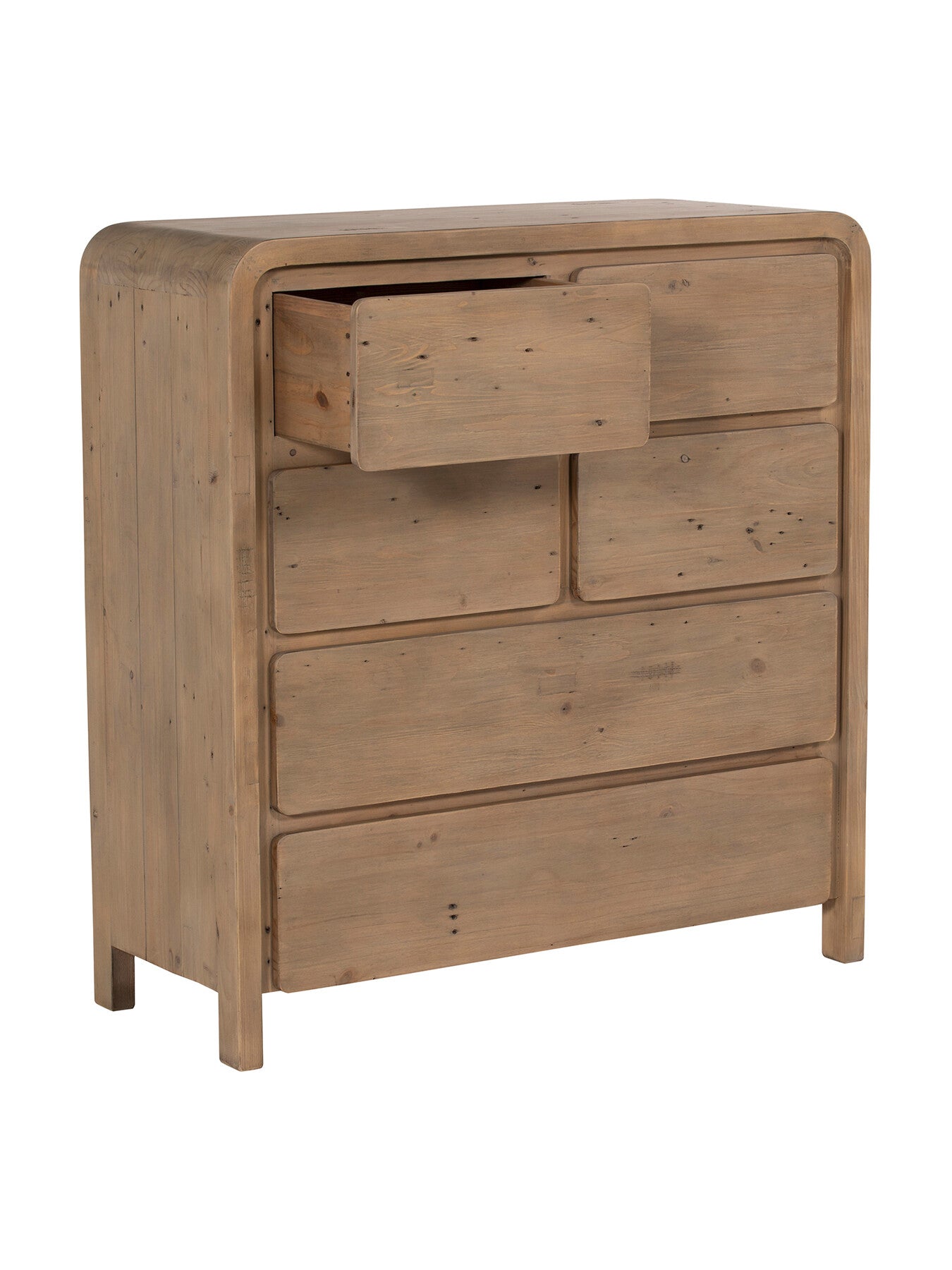Tosca Reclaimed Wood 6 Drawer Tall Boy 115Cm