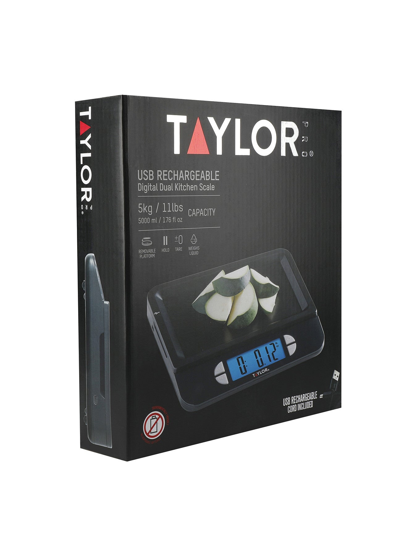 Taylor Pro USB Rechargeable Kitchen Scale with TARE Function