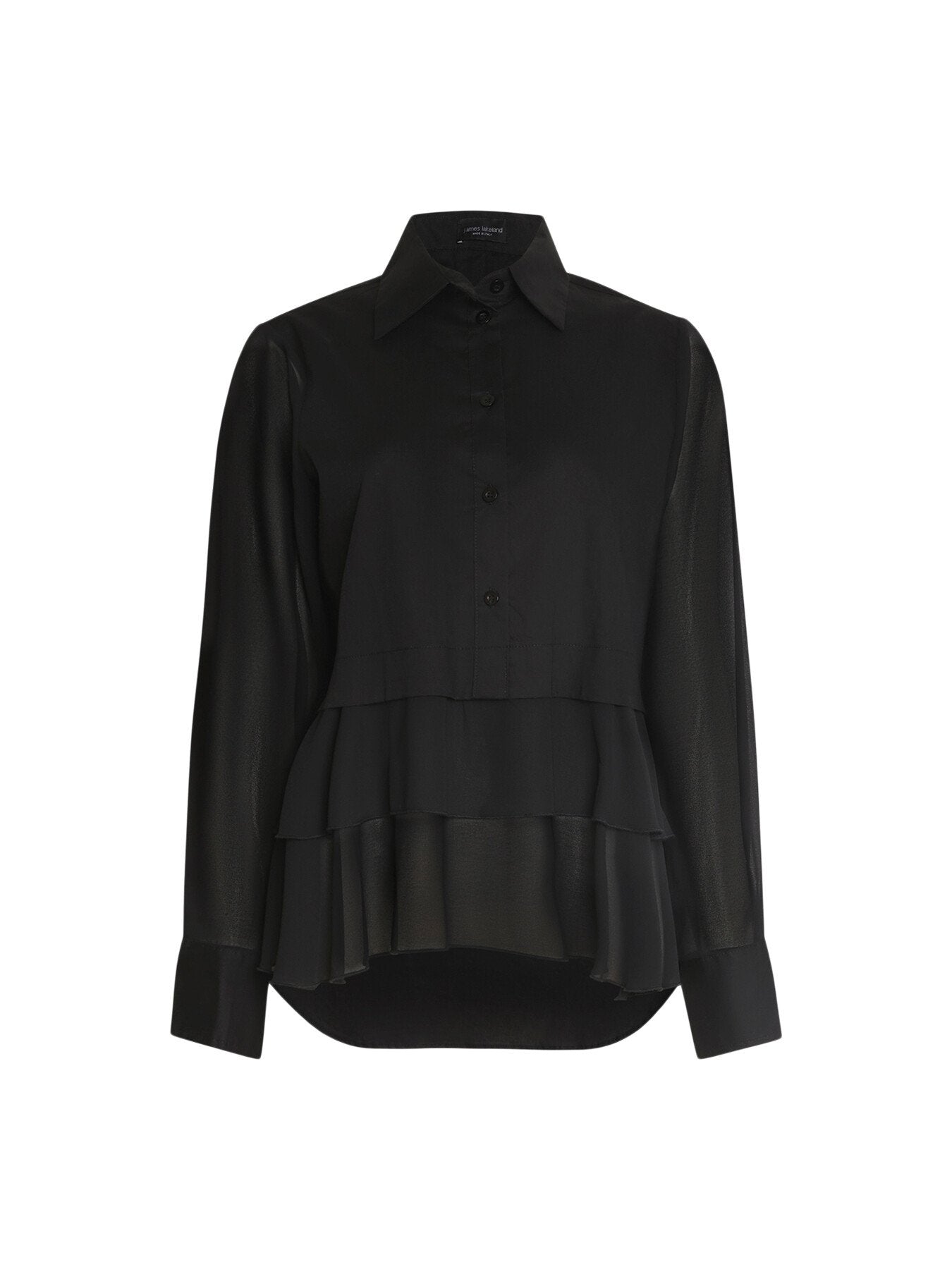 Sheer Sleeve Ruffle Shirt