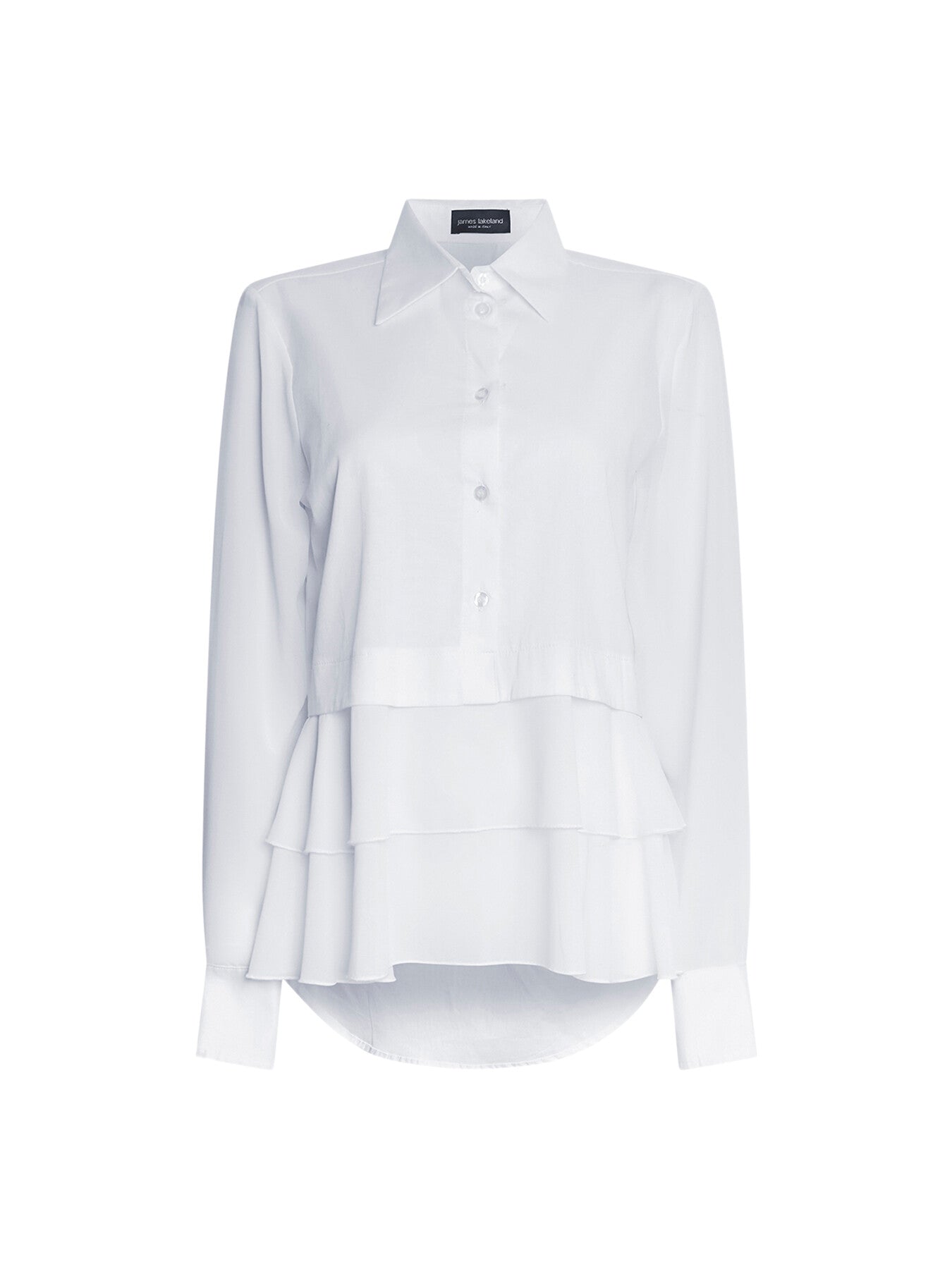 Sheer Sleeve Ruffle Shirt