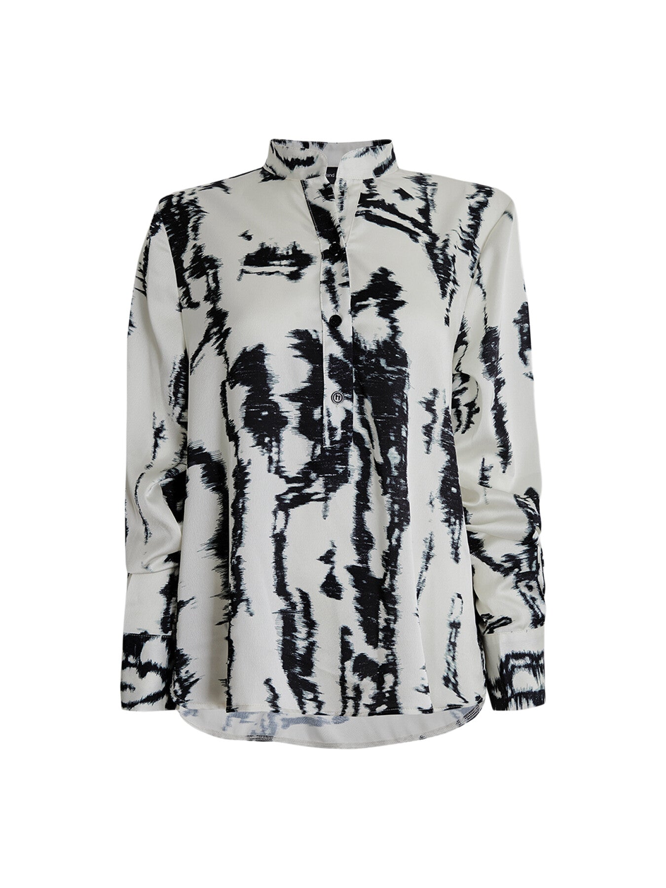 Tie Dye Satin Mandarin Collar Tunic