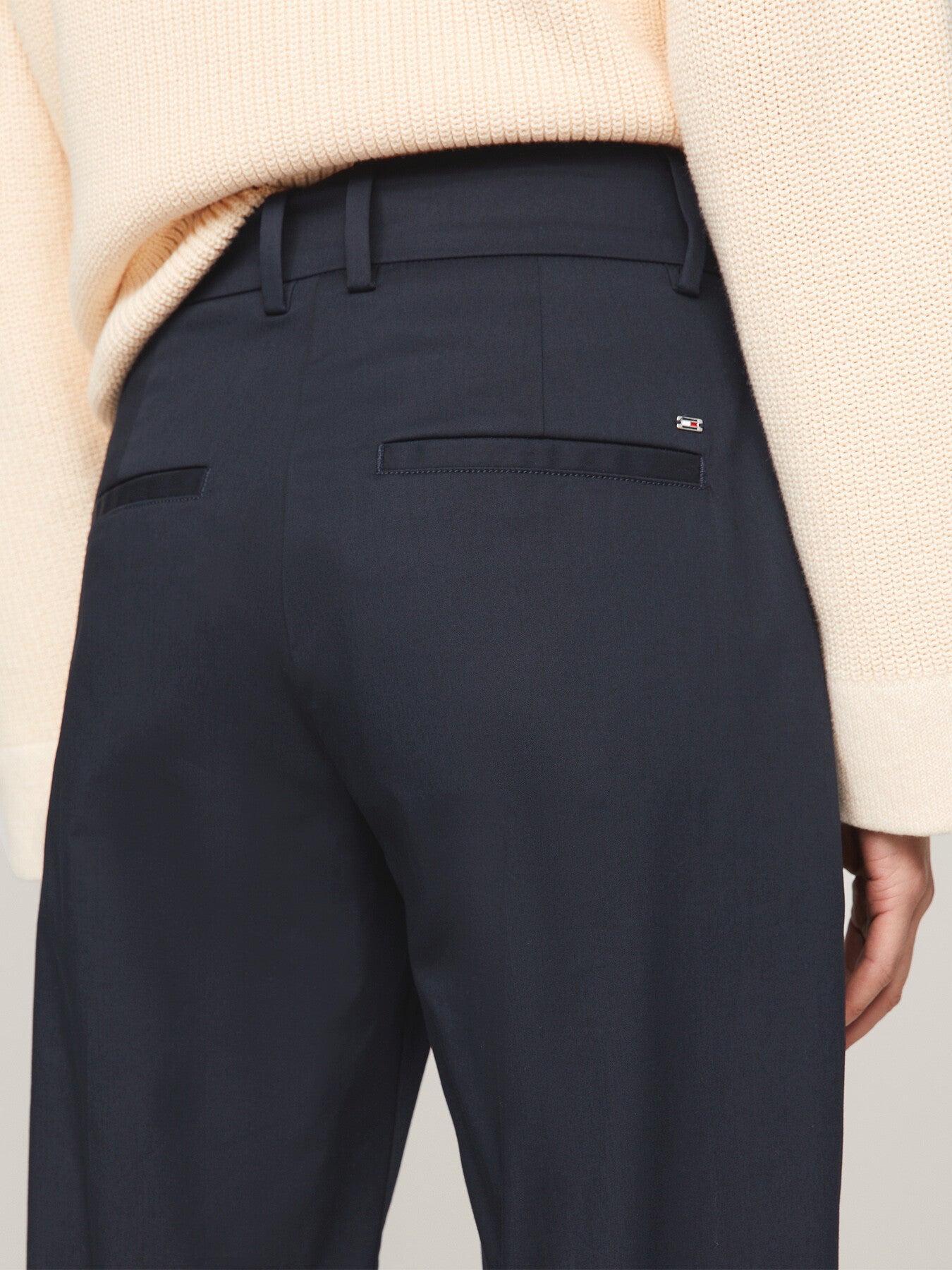 Cotton Blend Slim Fit Straight Leg Chinos