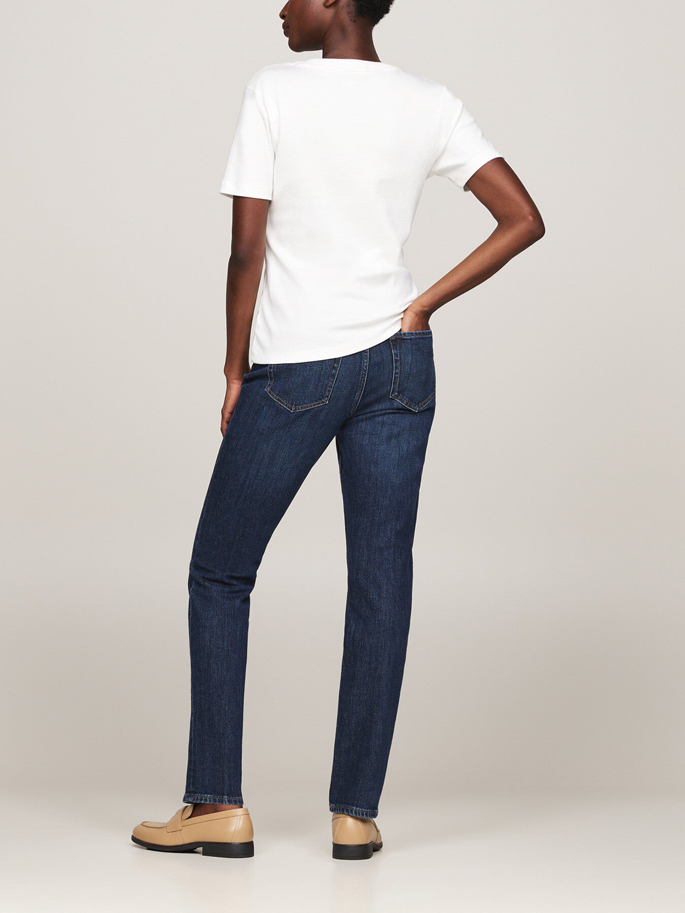 V-Neck Slim T-Shirt Ecru
